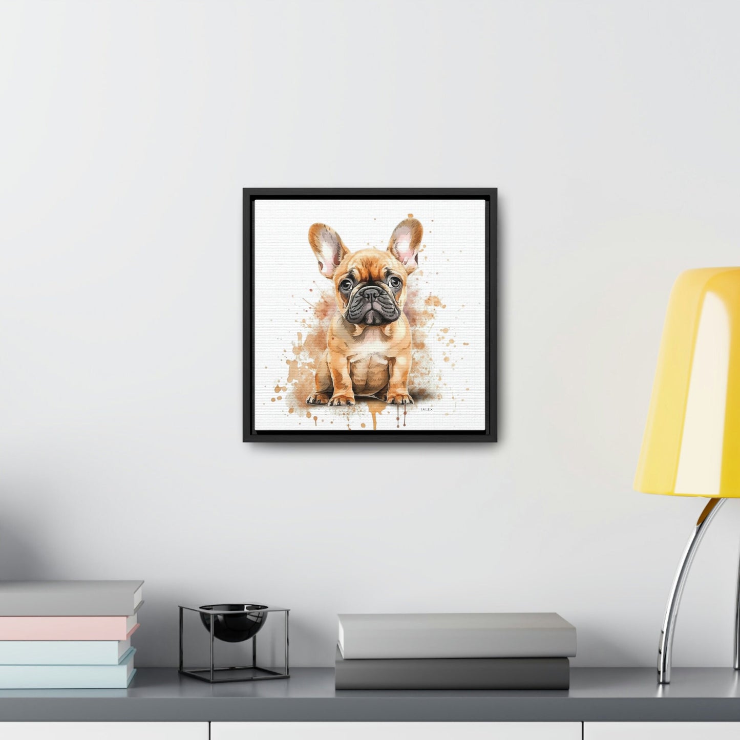 French Bulldog Puppy Nursery Wall Art Framed Canvas