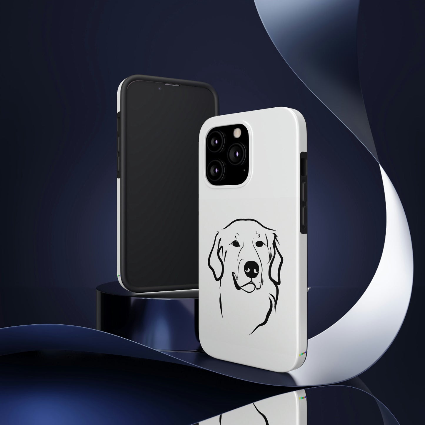 Golden Retriever Minimalist Outline | Tough Phone Case