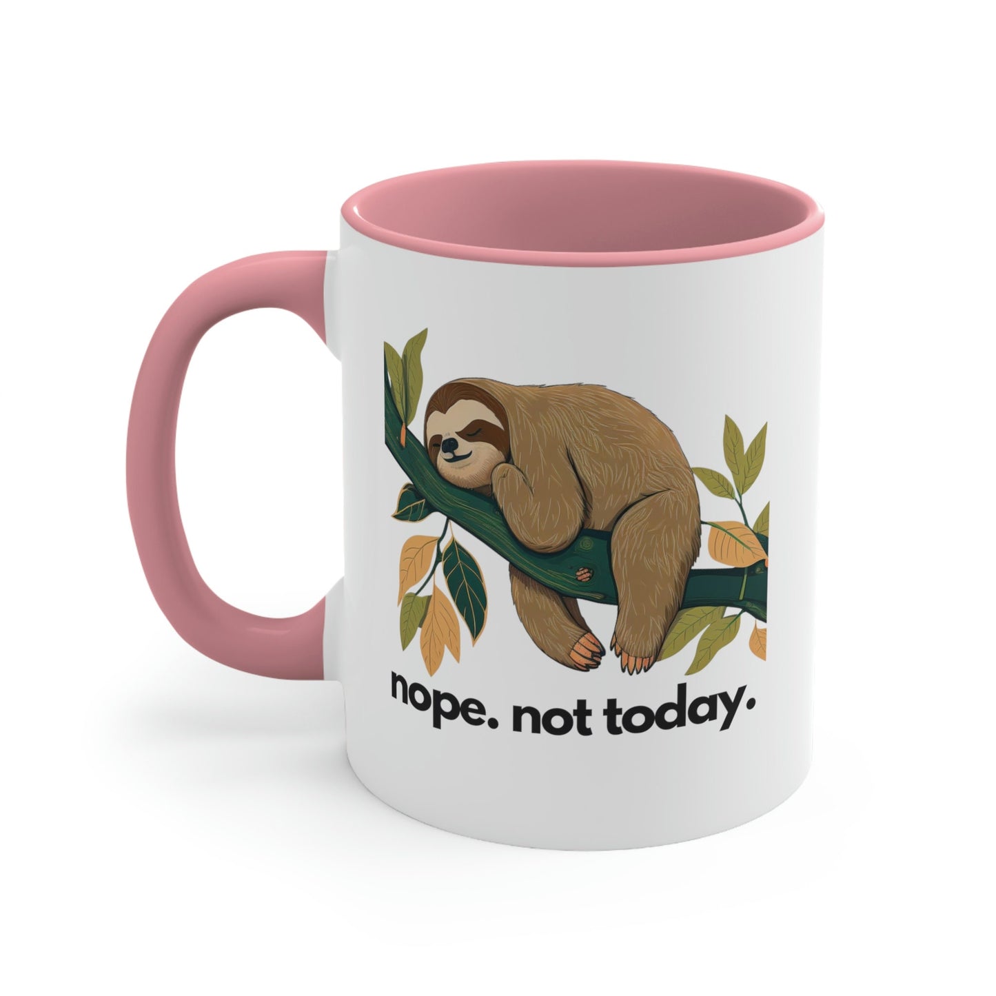 Sloth Nope Not Today Accent Coffee Mug, 11oz