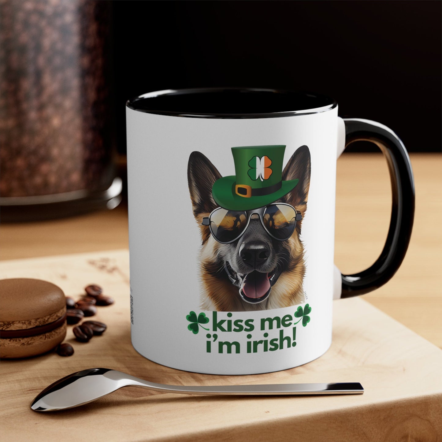 German Shepherd kiss me i'm irish funny cute gift dog lovers 11 oz. mug