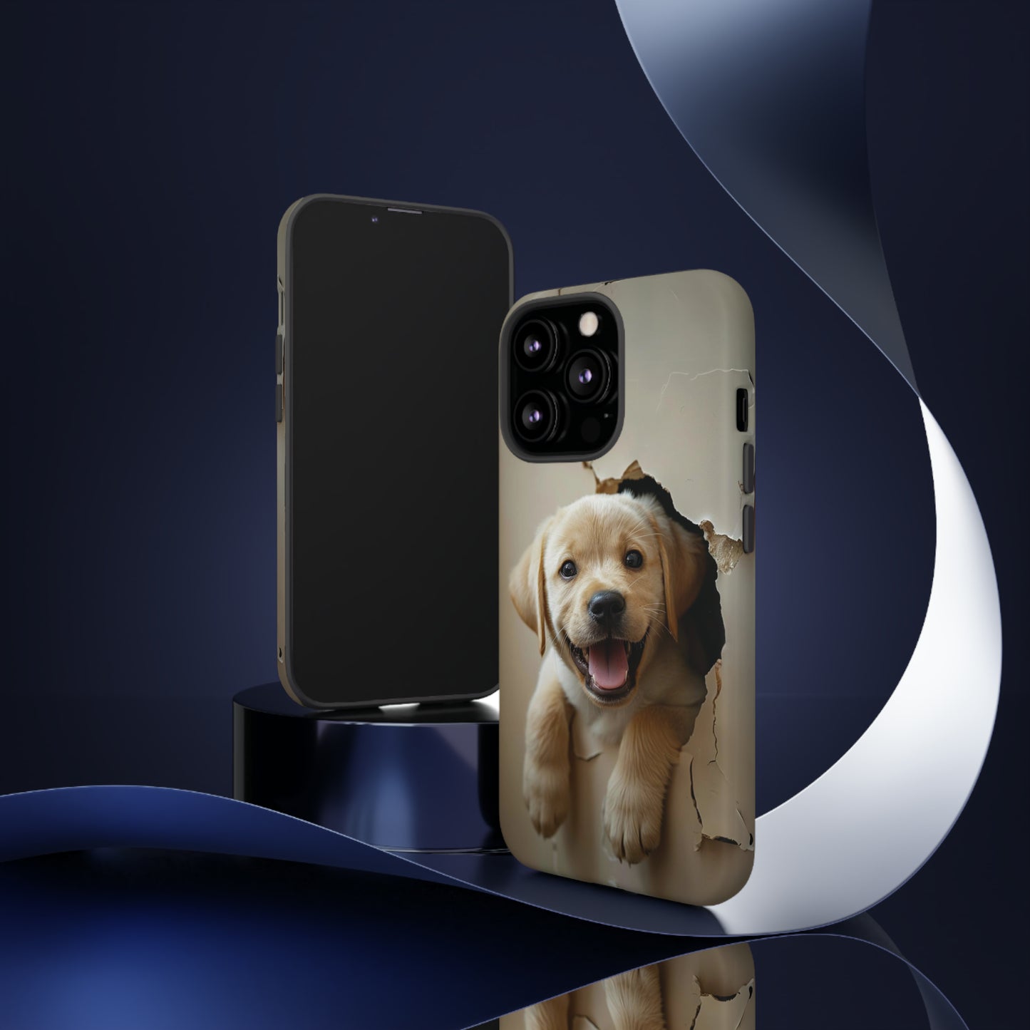 Yellow Labrador Puppy Breaking Wall | Tough Phone Cases