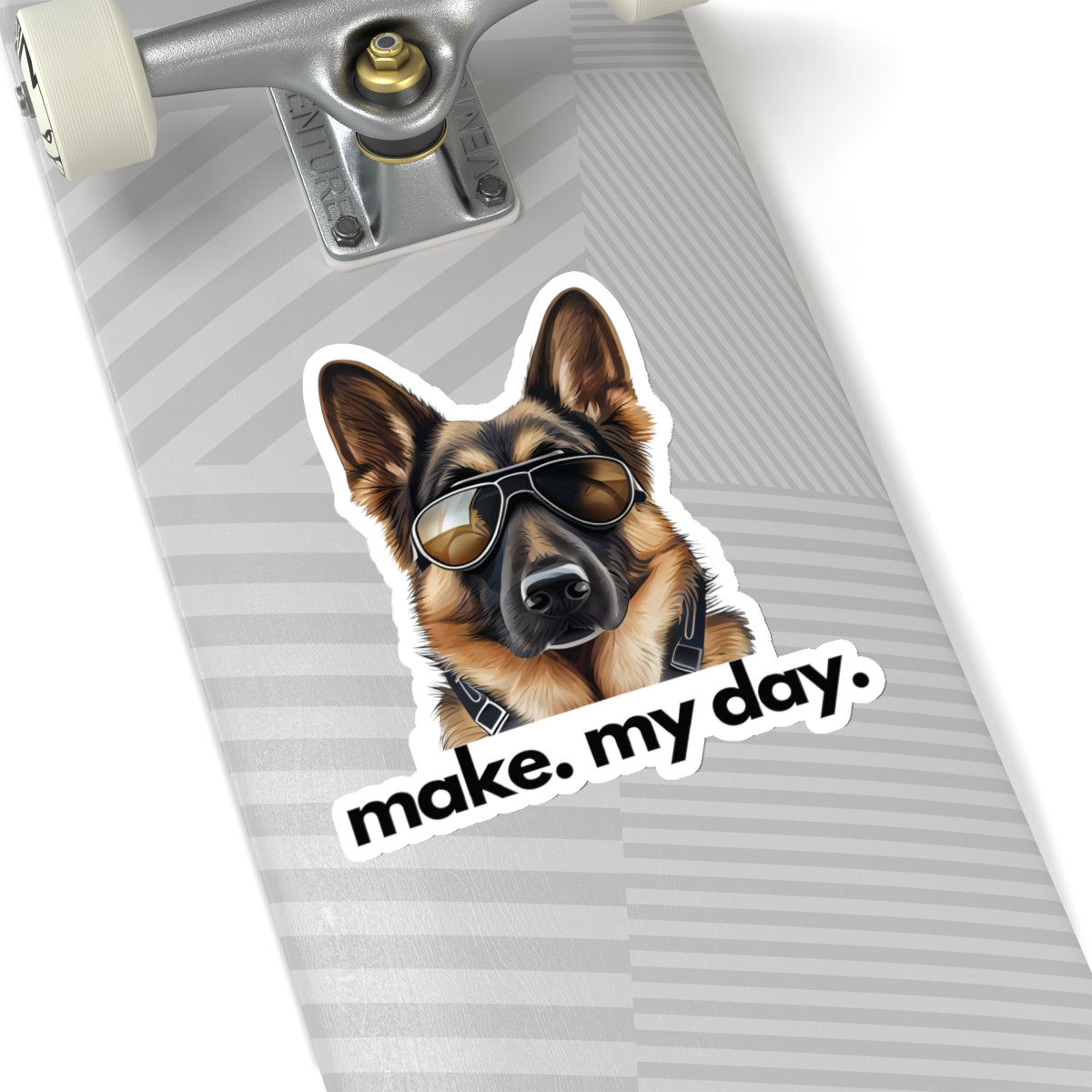 German Shepherd "make. my day." Sticker