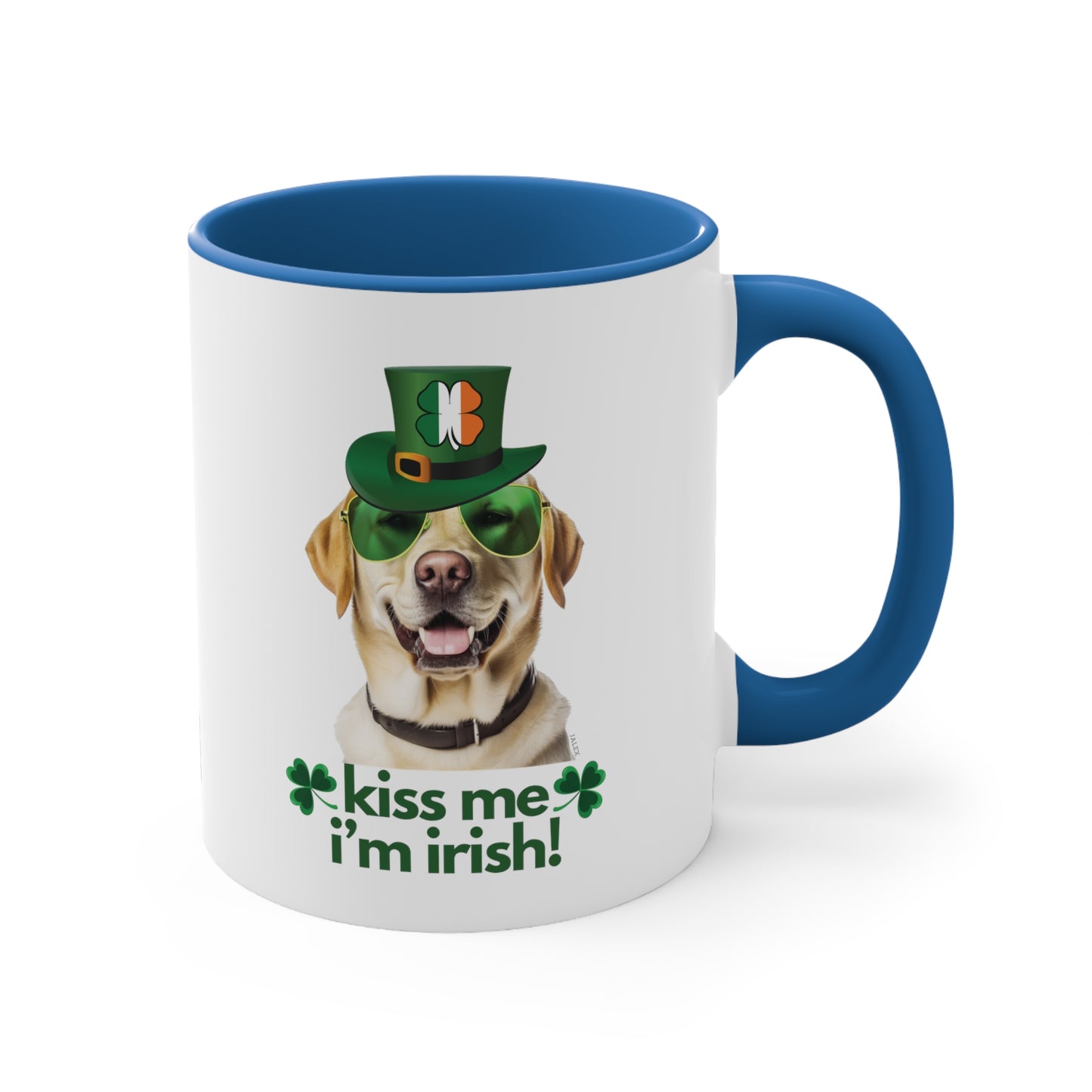 Yellow Labrador kiss me i'm irish funny cute gift dog lovers 11 oz. mug