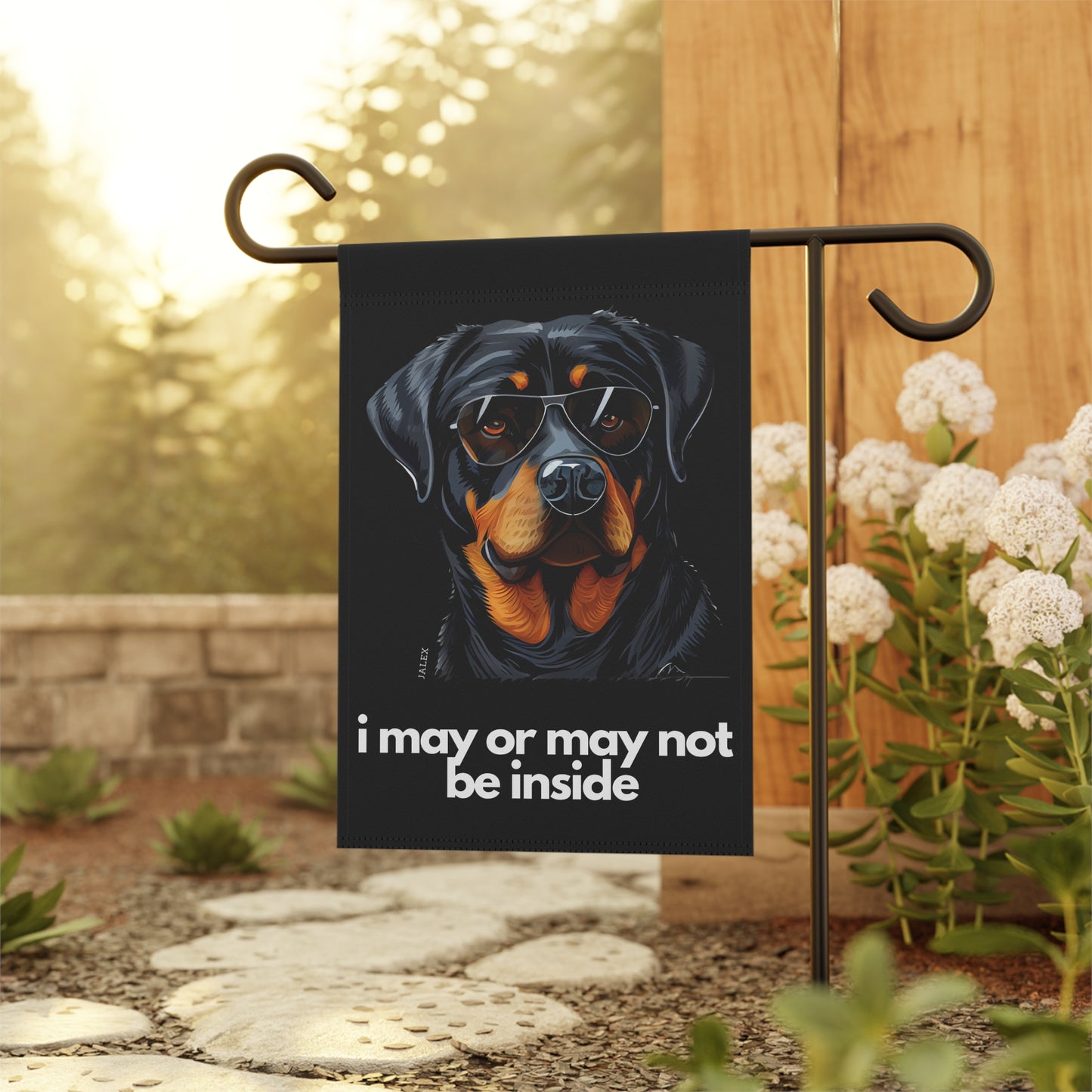 Rottweiler Flag, Garden Flag, I May or May Not Be Inside, House Flag, Banner, Printed Both Sides