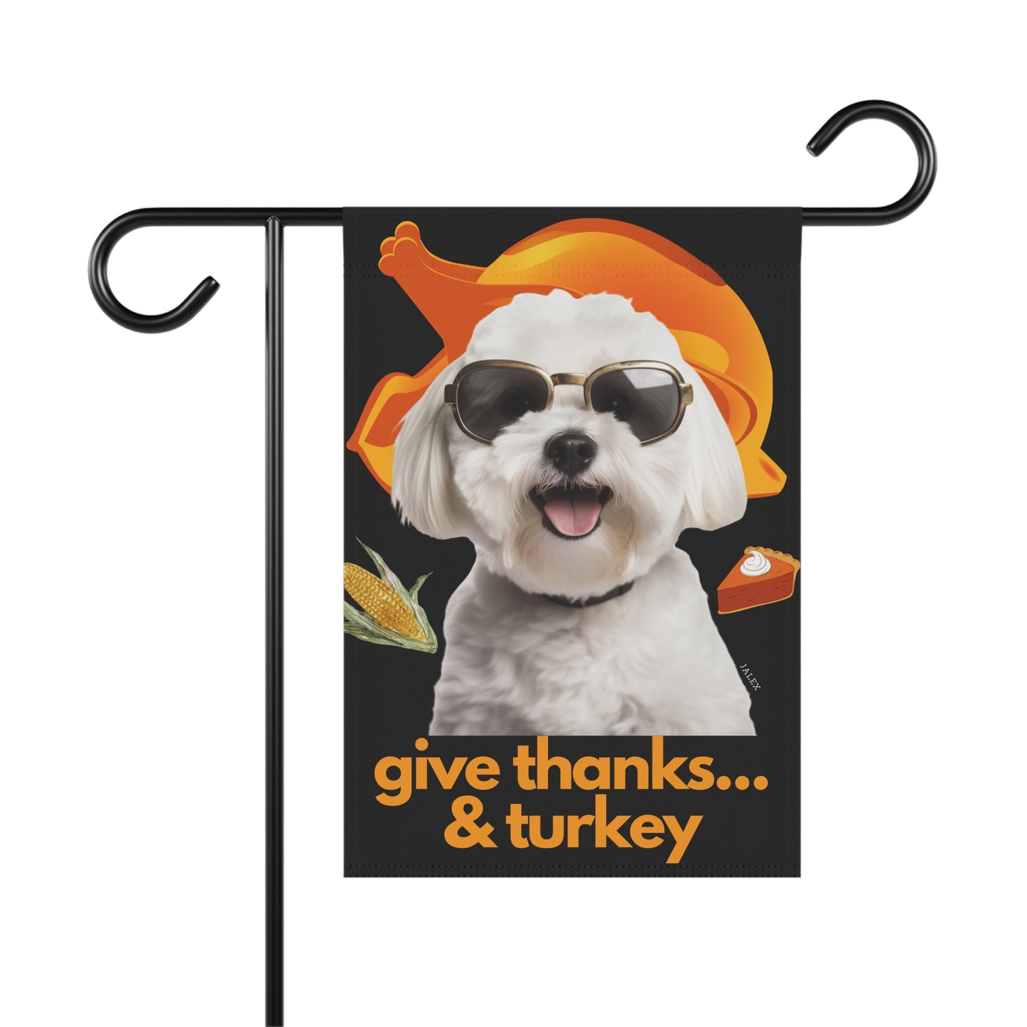 Maltese Flag, Garden Flag, Give Thanks & Turkey, House Flag, Banner, Printed Both Sides