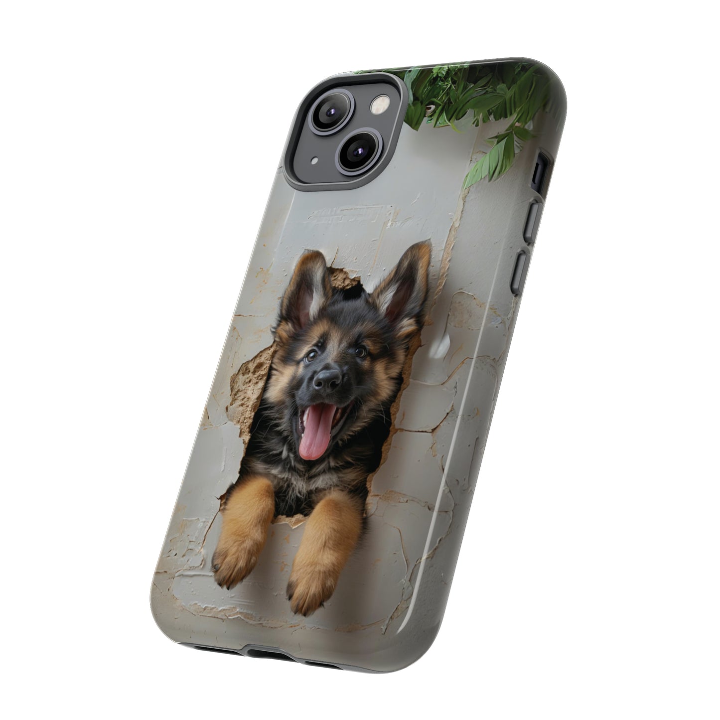 German Shepherd Puppy Breaking Wall | Light Colors | Tough Phone Cases