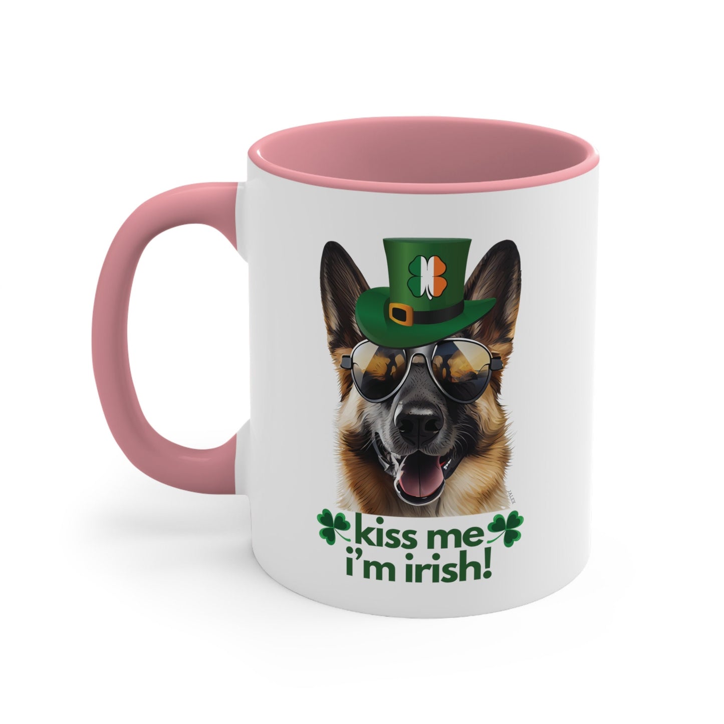 German Shepherd kiss me i'm irish funny cute gift dog lovers 11 oz. mug