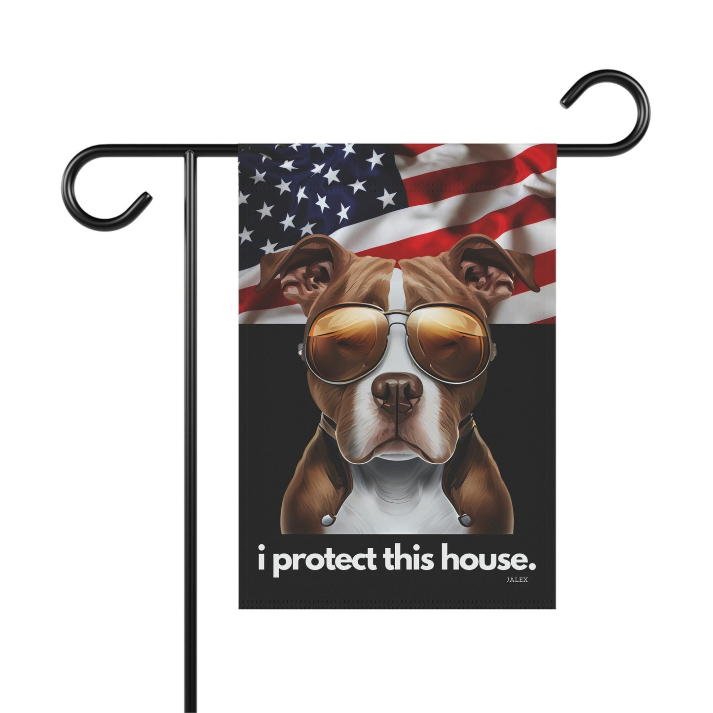 Pit Bull Flag, Garden Flag, I Protect This House, Patriotic, USA, United States, American, House Flag, Banner, Printed Both Sides