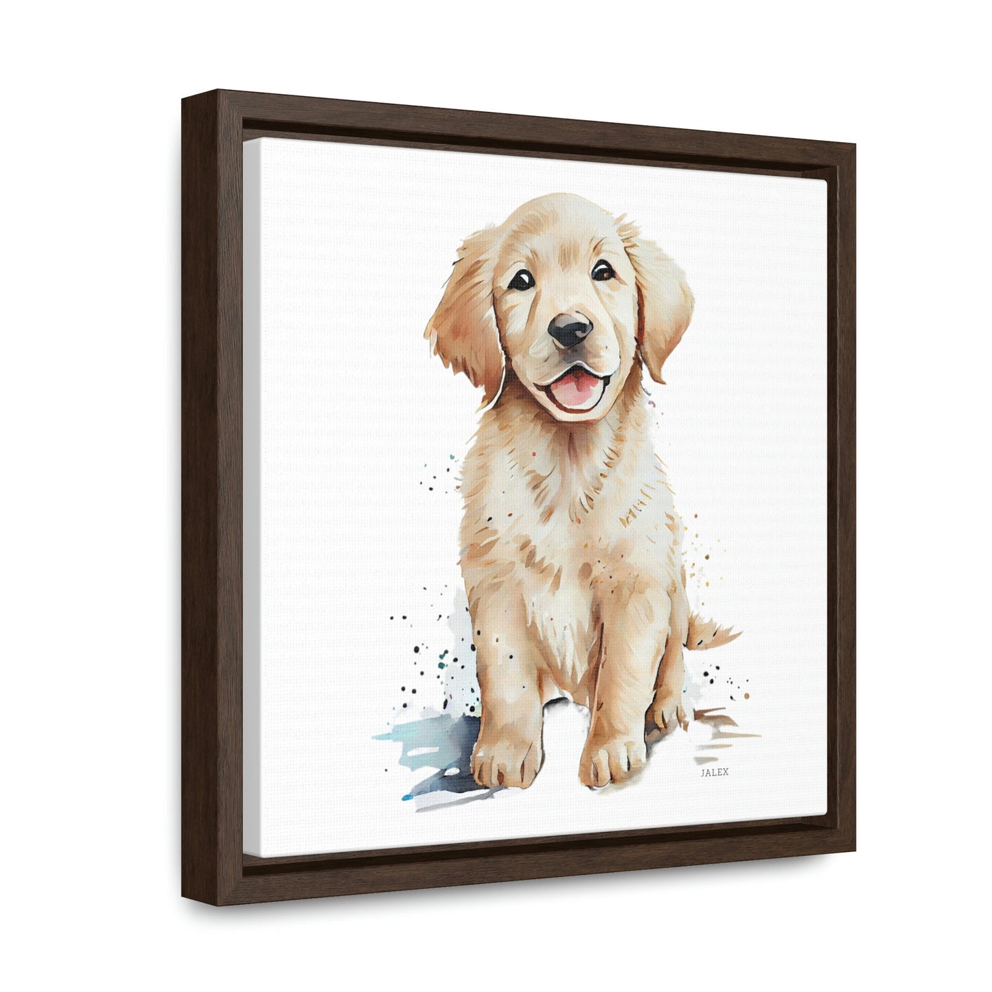 Golden Retriever Puppy Nursery Wall Art Framed Canvas