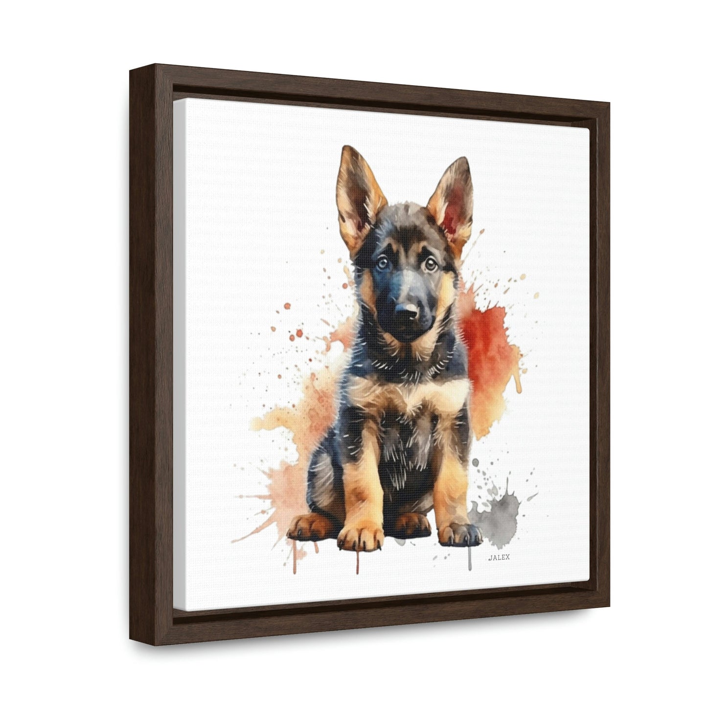 German Shepherd Puppy Nursery Wall Art Framed Canvas