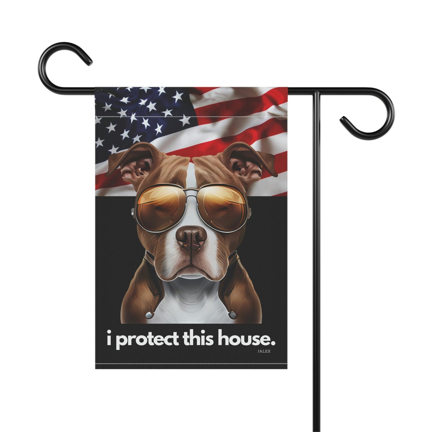 Pit Bull Flag, Garden Flag, I Protect This House, Patriotic, USA, United States, American, House Flag, Banner, Printed Both Sides