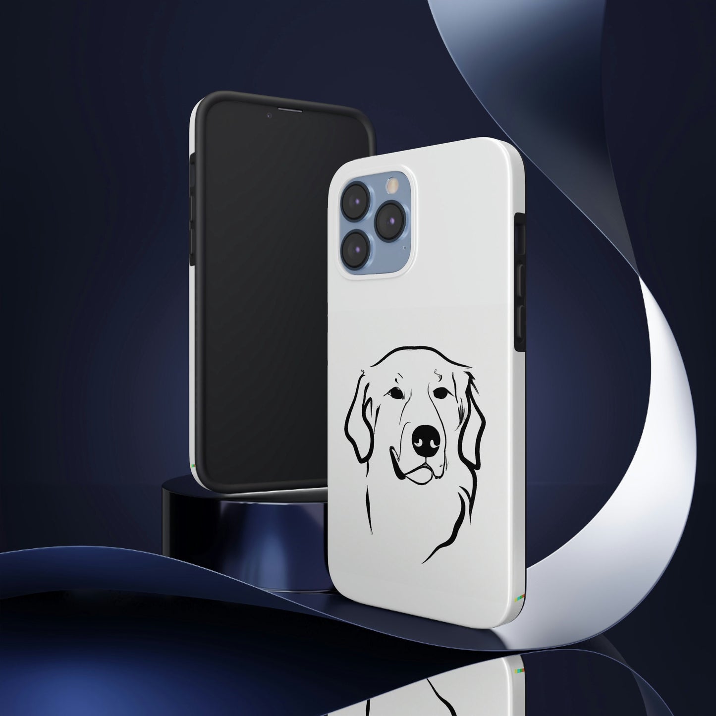 Golden Retriever Minimalist Outline | Tough Phone Case