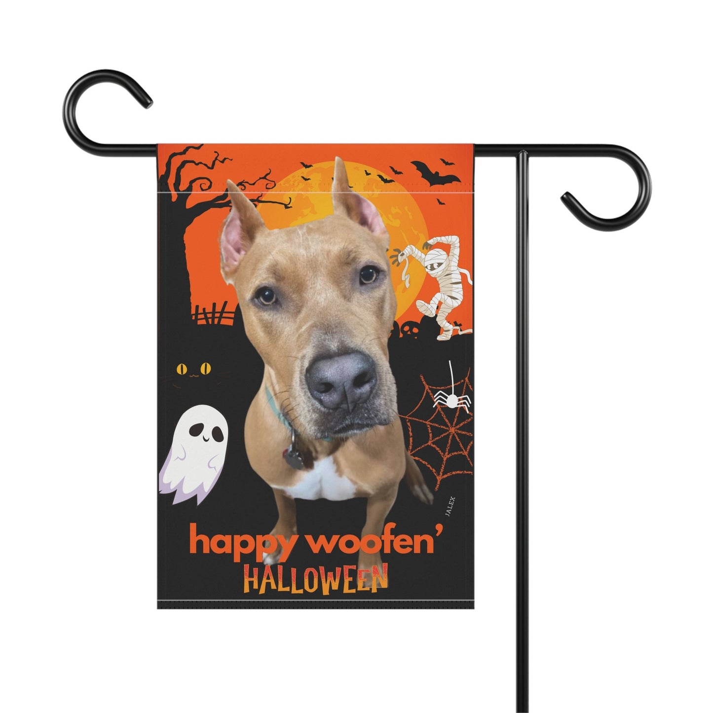 Custom Flag, Garden Flag, Happy Woofen' Halloween, House Flag, Banner, Printed Both Sides