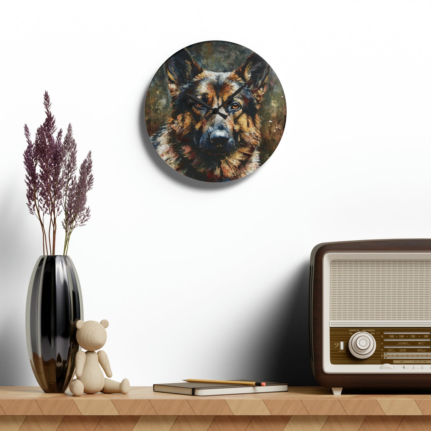 German Shepherd Majestic Painting | Gifts for Dog Owners | Acrylic Wall Clock