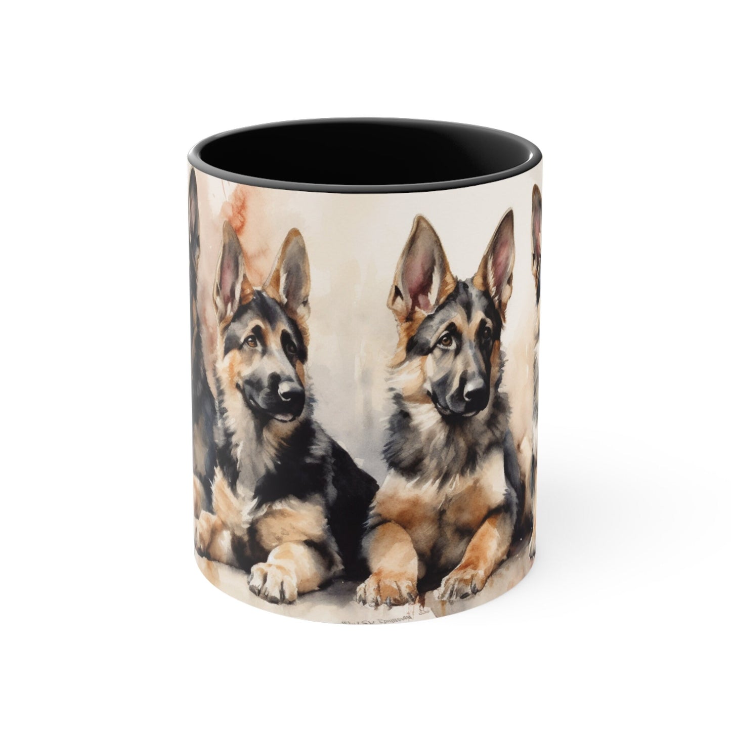 4 Older German Shepherd Puppies Coffee Mug, 11oz