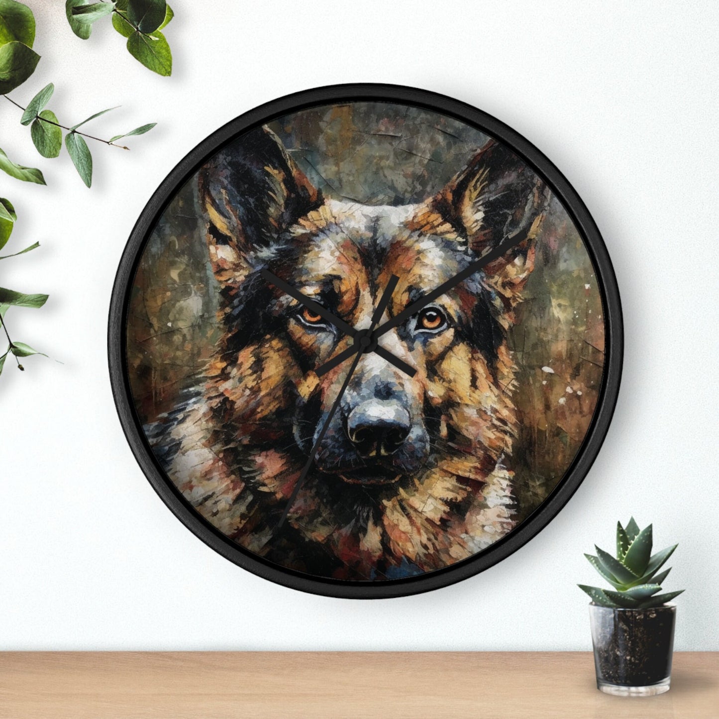 German Shepherd Majestic Painting | Gifts for Dog Owners | Wall Clock