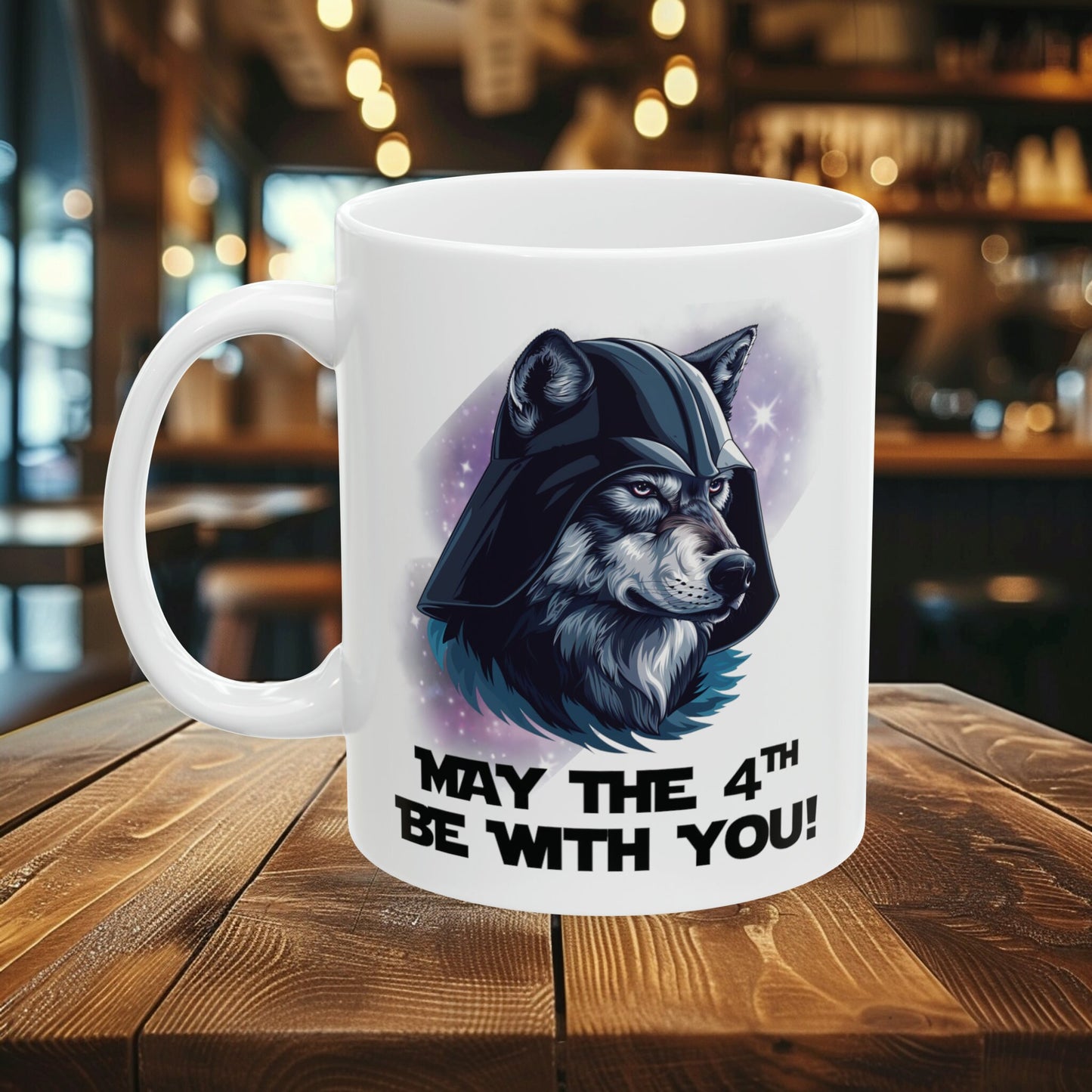 Wolf Darth Vader "May the 4th Be With You!" Ceramic Mug 11oz