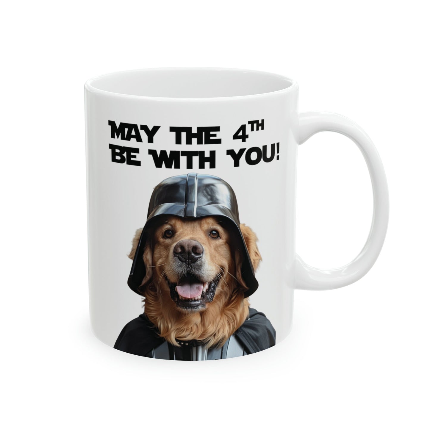 Yellow Labrador Darth Vader "May the 4th Be With You!" Ceramic Mug 11oz