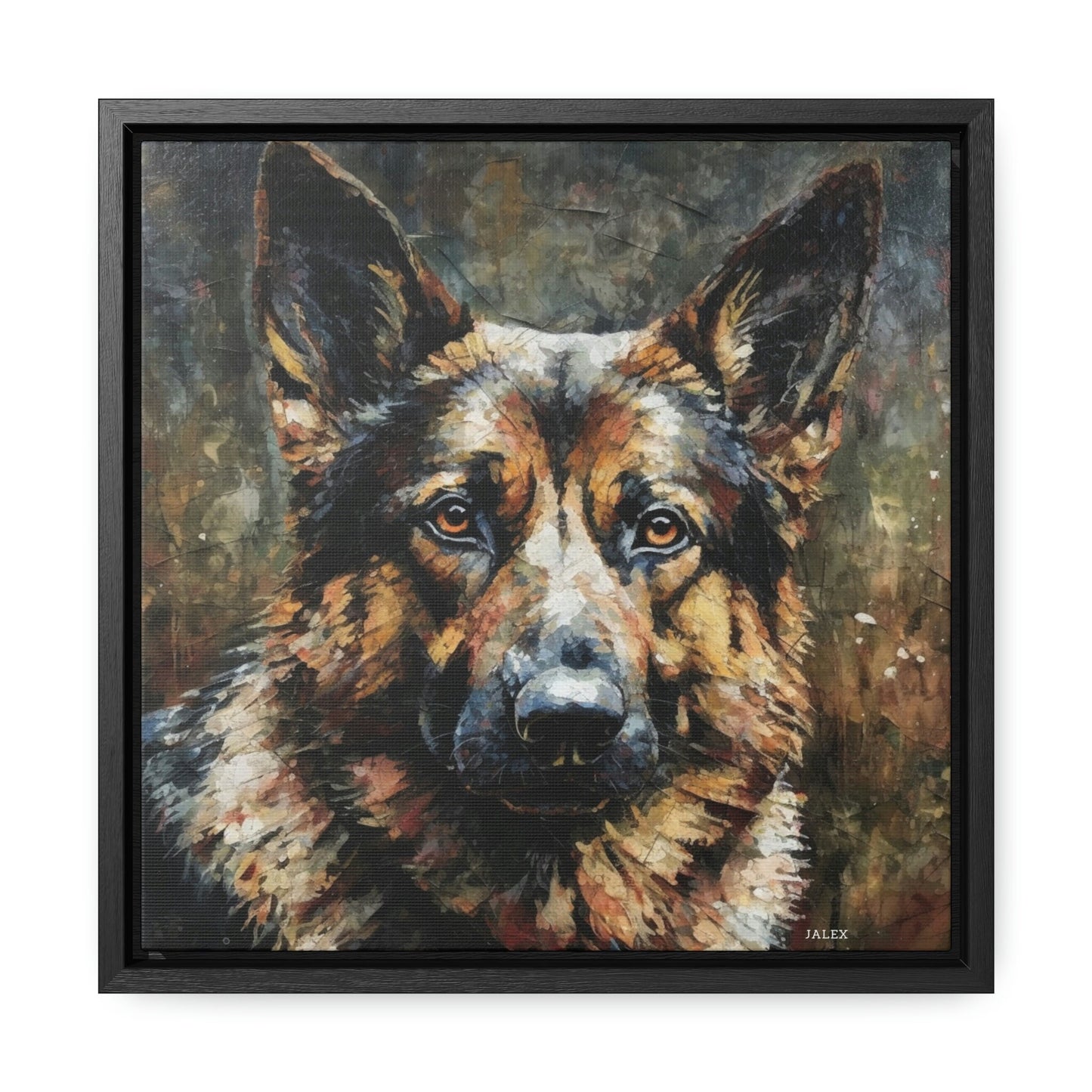 German Shepherd "Soul" Framed Canvas