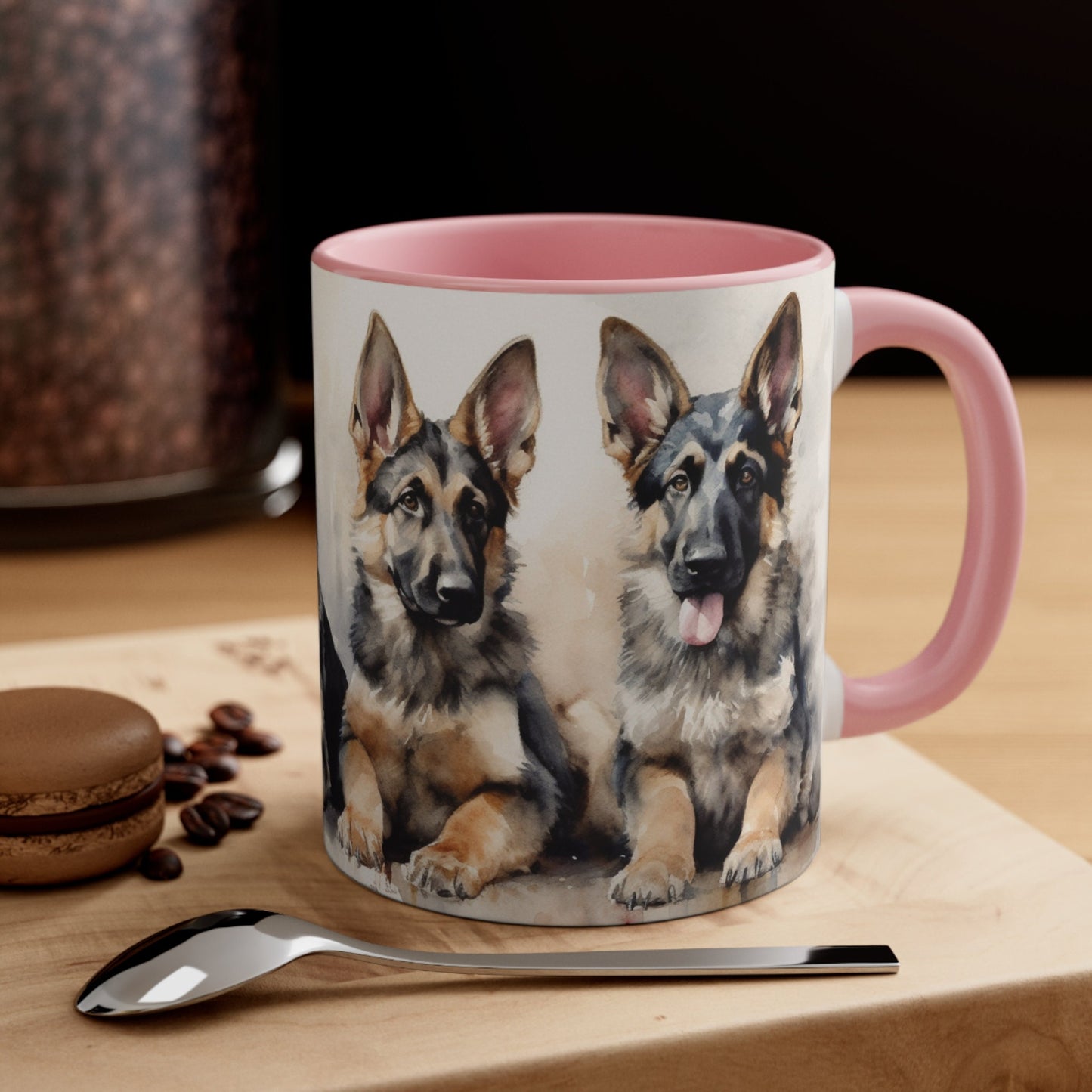 4 Older German Shepherd Puppies Coffee Mug, 11oz