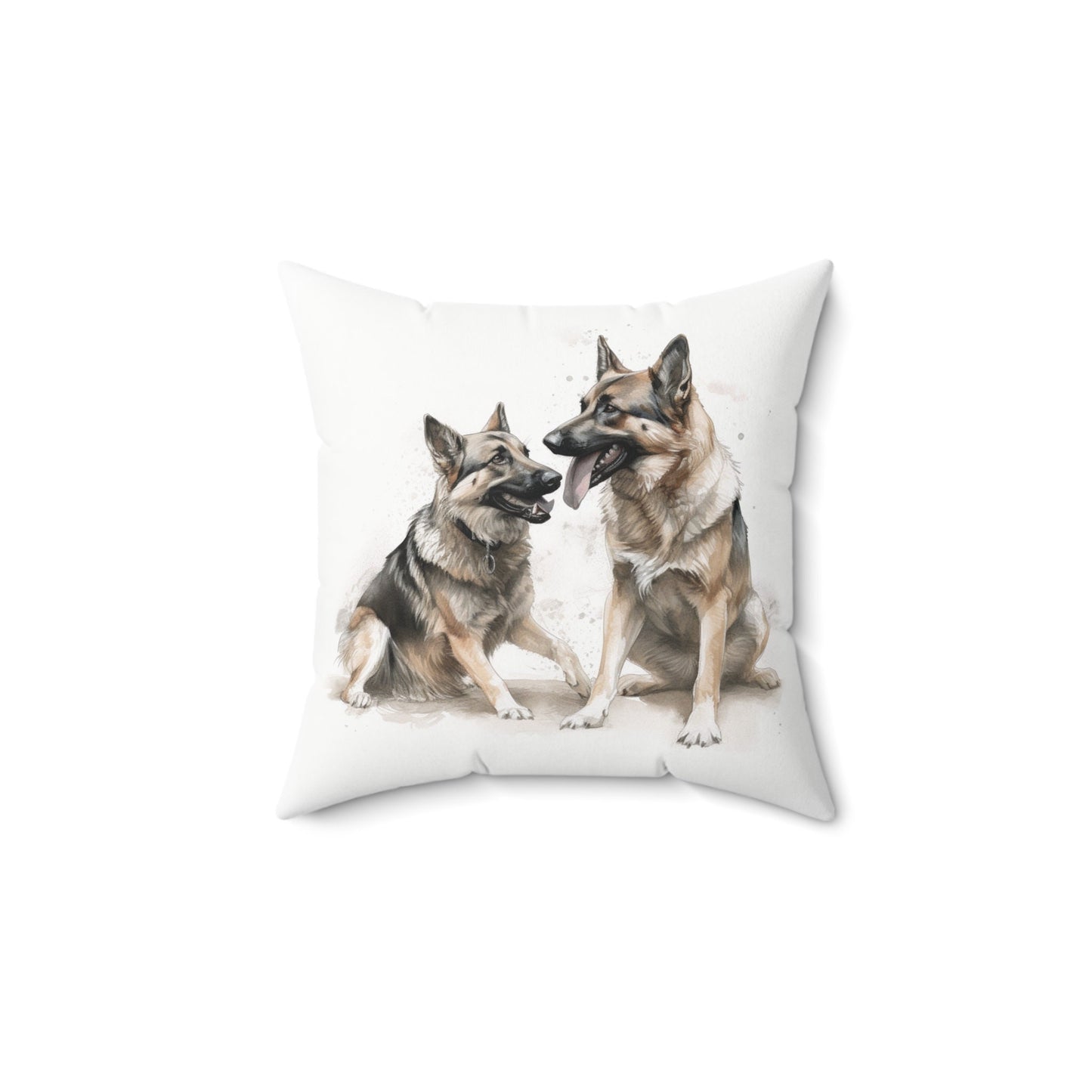 German Shepherds Playing Pillow