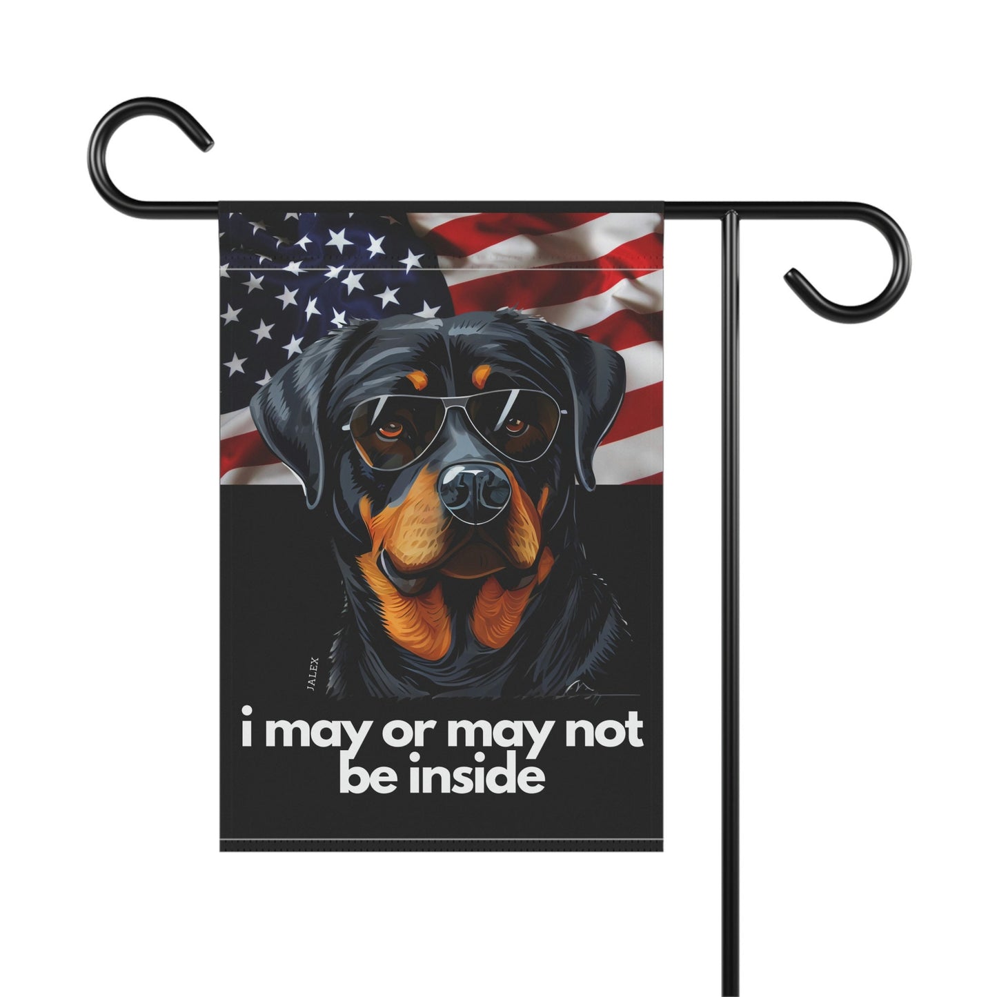 Rottweiler Flag, Garden Flag, I May or May Not Be Inside, Patriotic, USA, United States, American, House Flag, Banner, Printed Both Sides