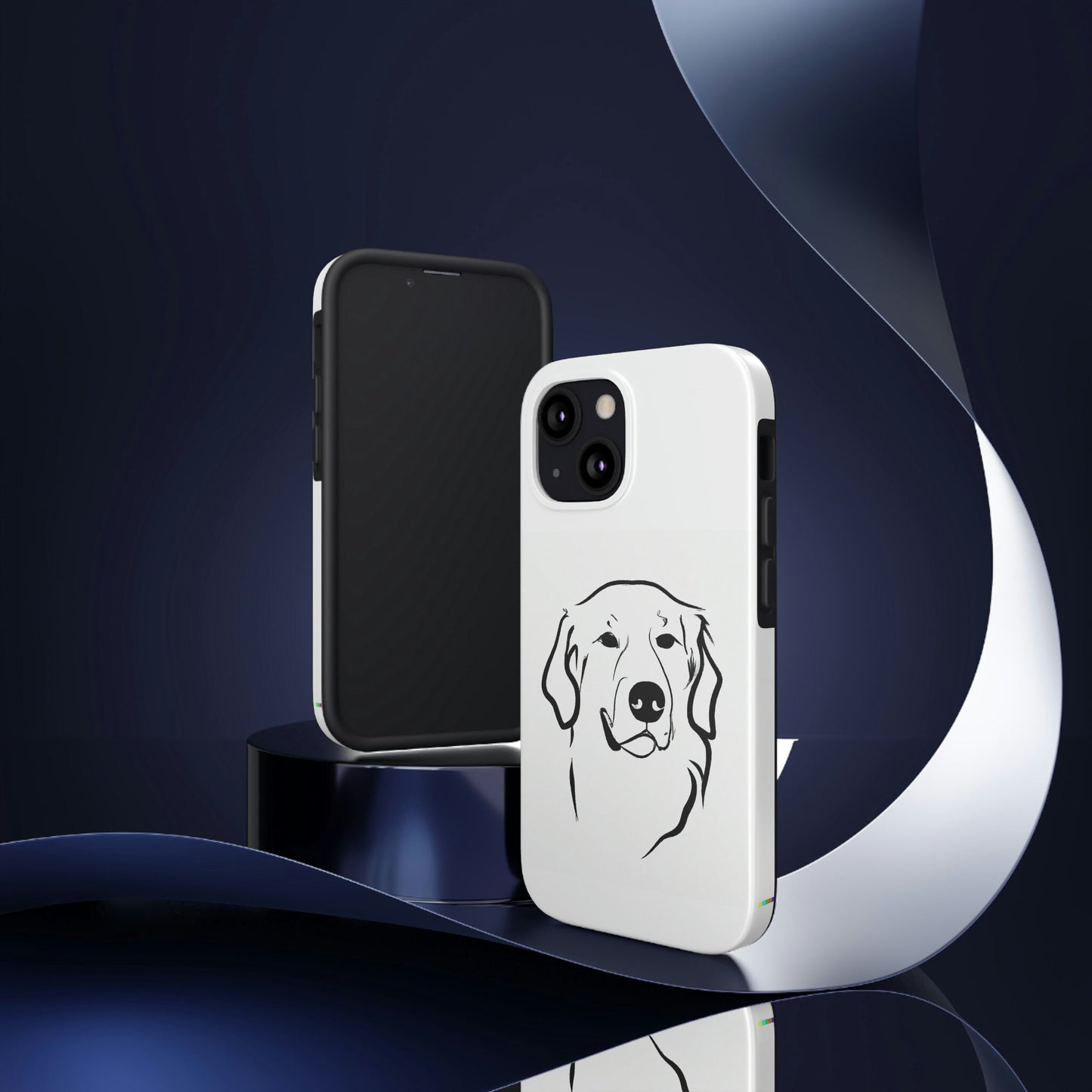 Golden Retriever Minimalist Outline | Tough Phone Case