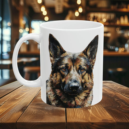 German Shepherd Painting Ceramic Mug 11oz