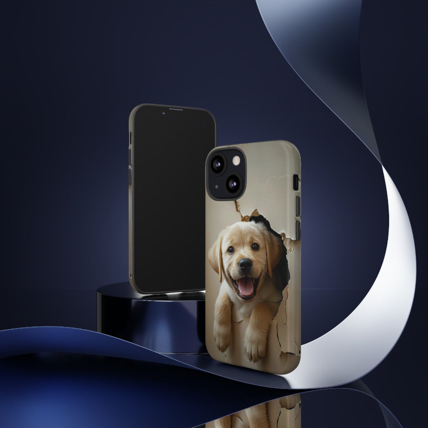 Yellow Labrador Puppy Breaking Wall | Tough Phone Cases