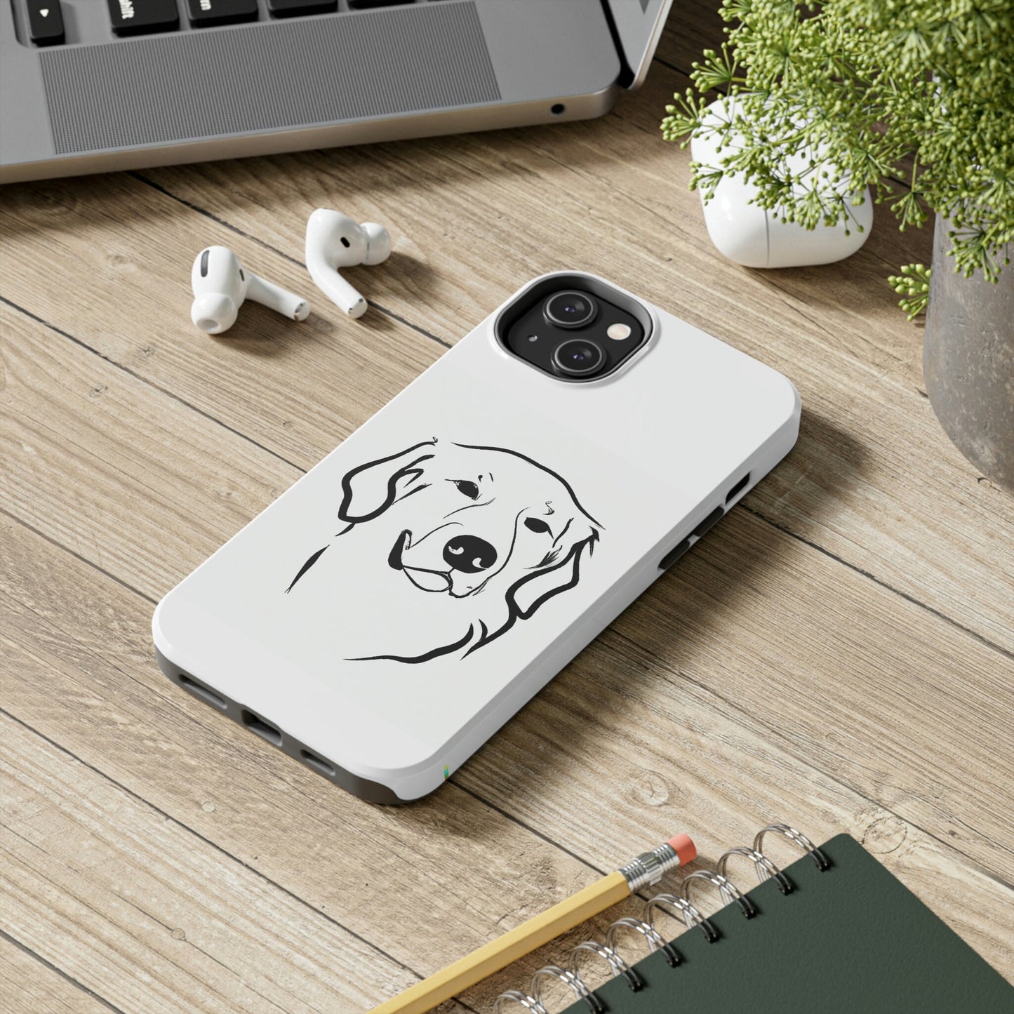 Golden Retriever Minimalist Outline | Tough Phone Case