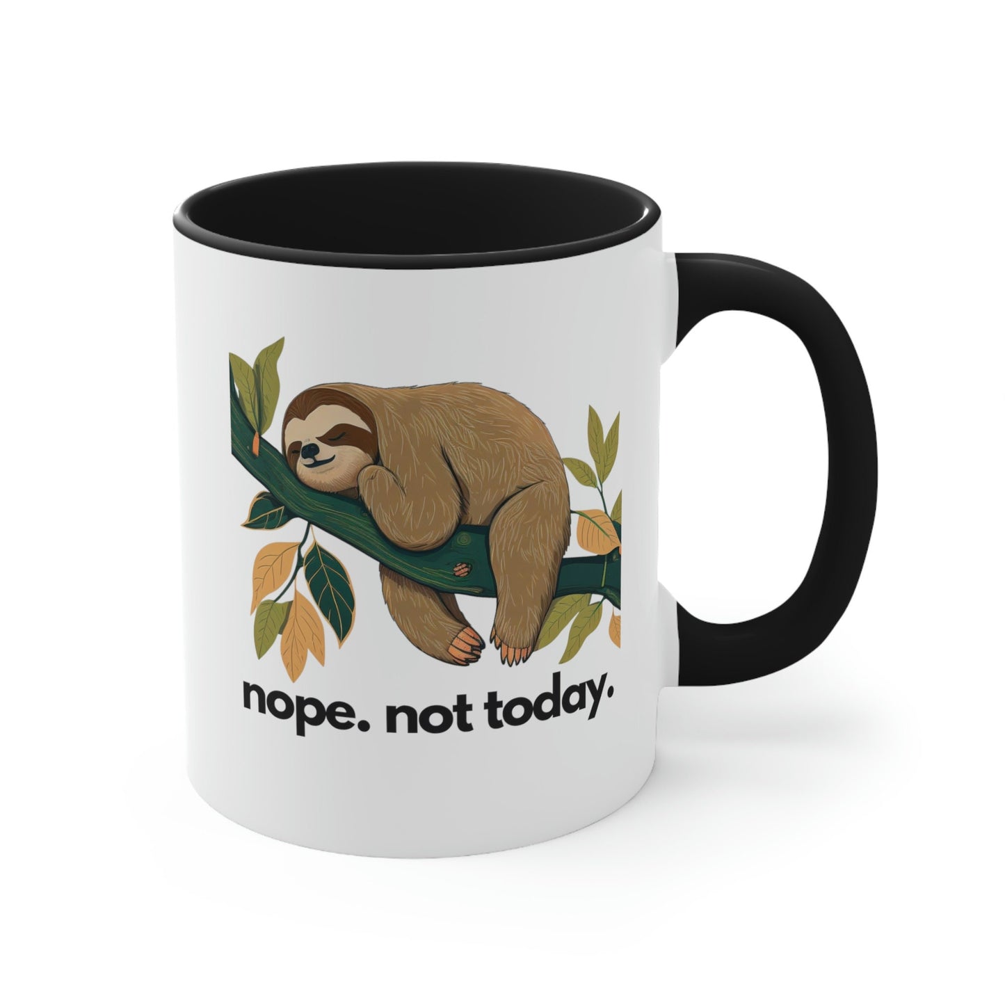 Sloth Nope Not Today Accent Coffee Mug, 11oz