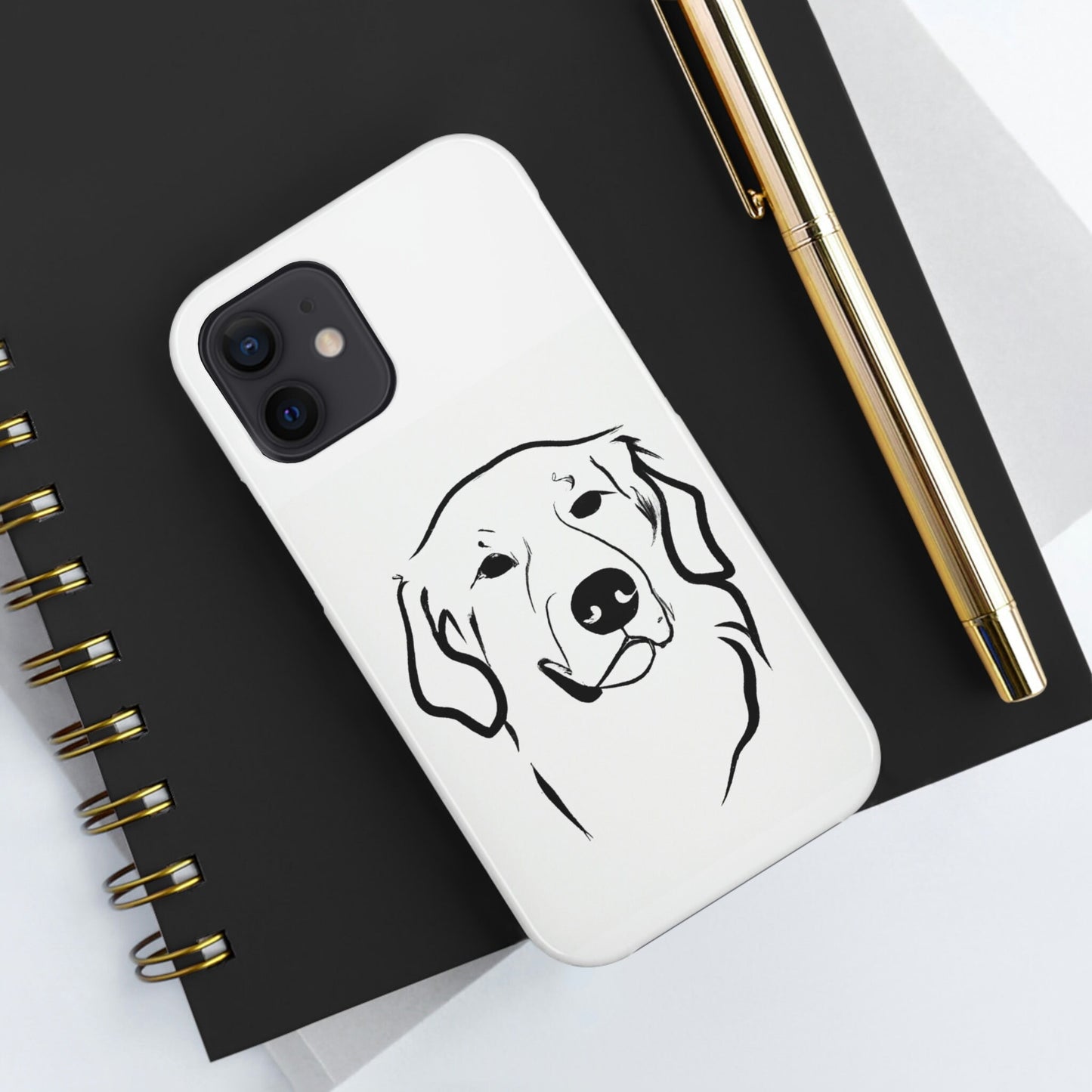 Golden Retriever Minimalist Outline | Tough Phone Case