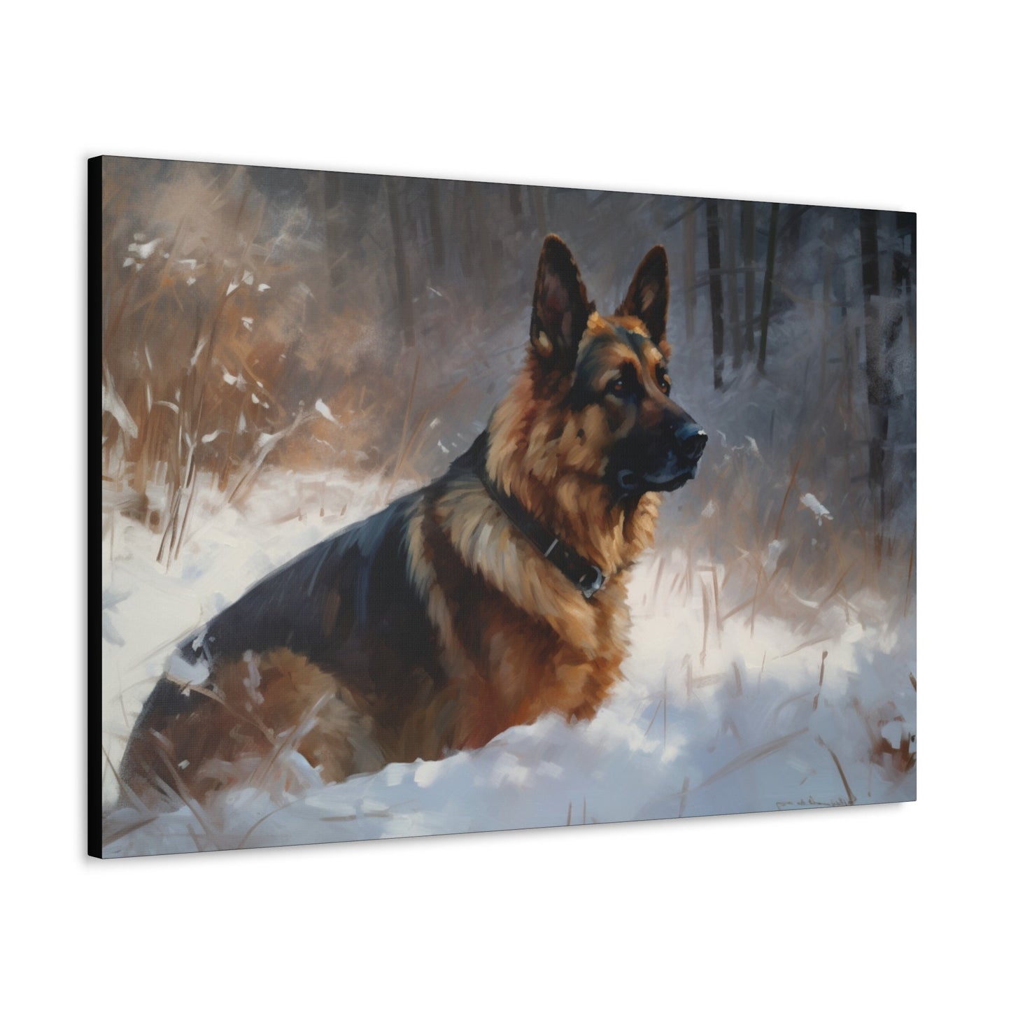 German Shepherd in the Snow | Canvas Gallery Wrap