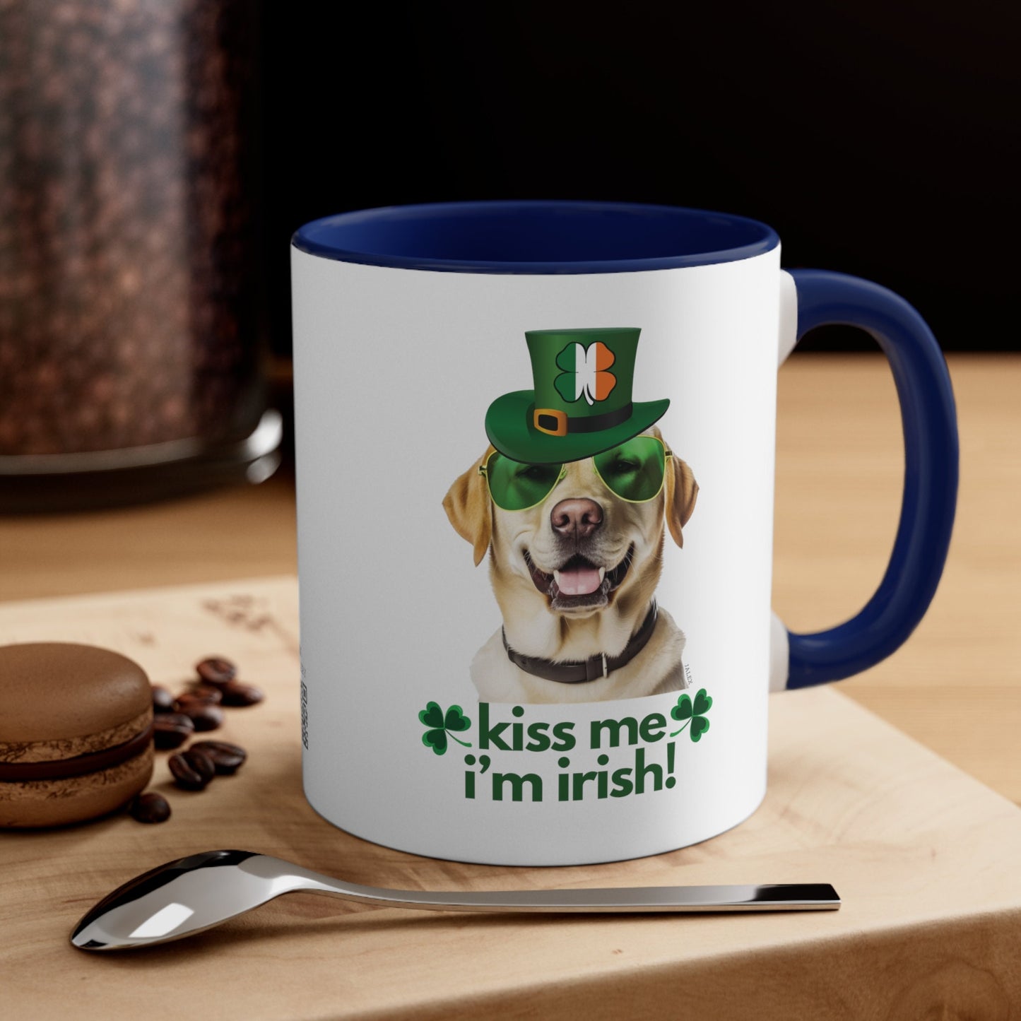 Yellow Labrador kiss me i'm irish funny cute gift dog lovers 11 oz. mug