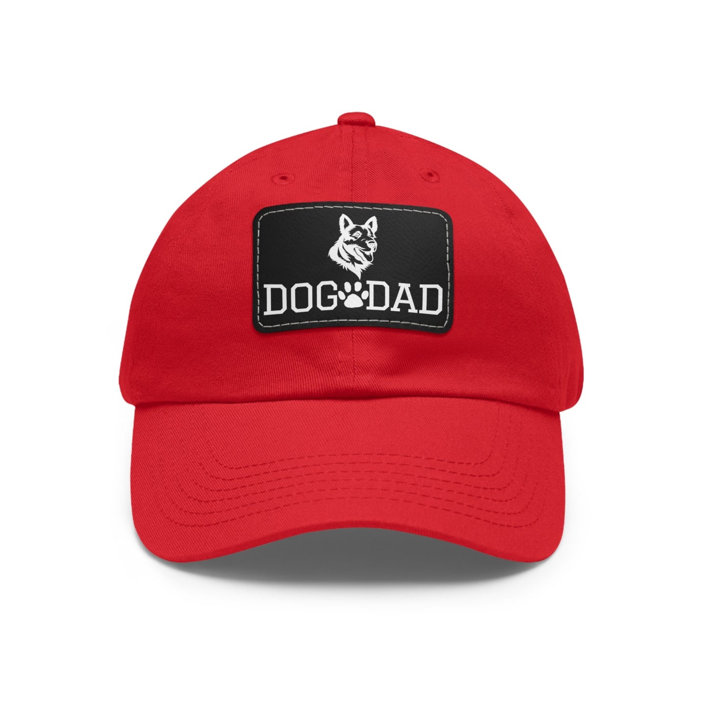 German Shepherd "Dog Dad" with Paw Print | Dad Hat with Leather Patch (Rectangle)