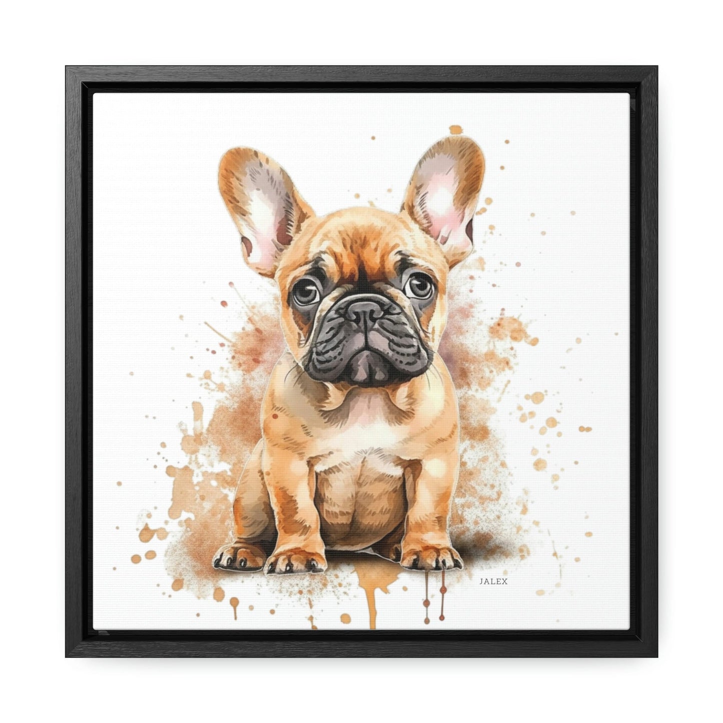 French Bulldog Puppy Nursery Wall Art Framed Canvas