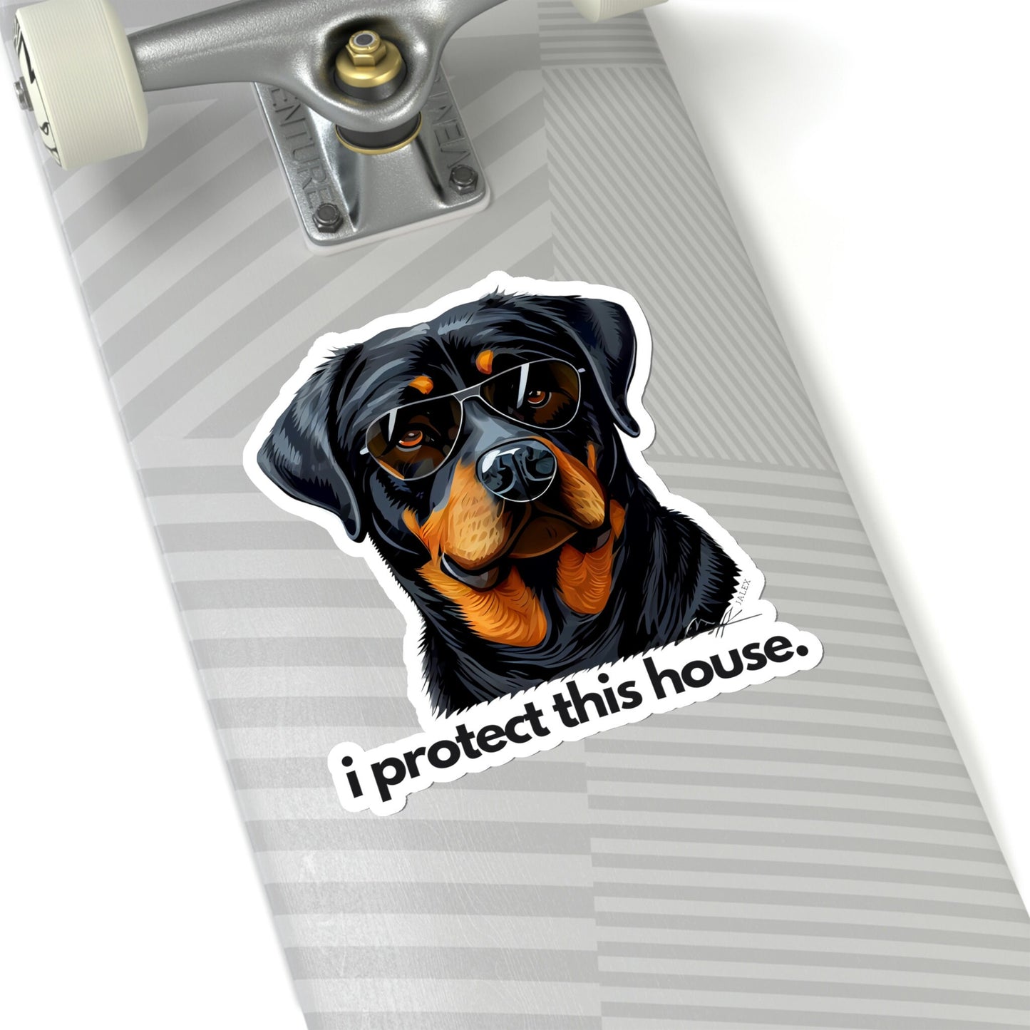 Rottweiler I Protect This House Sticker, Security Alarm, Rottie Protection, Guard Dog, Sunglasses, Front Door Sign, Window Sign