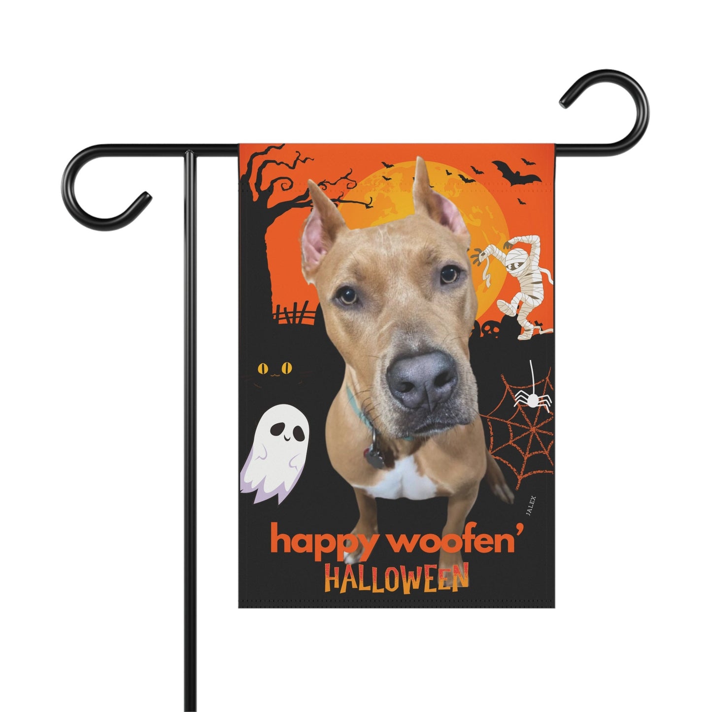 Custom Flag, Garden Flag, Happy Woofen' Halloween, House Flag, Banner, Printed Both Sides