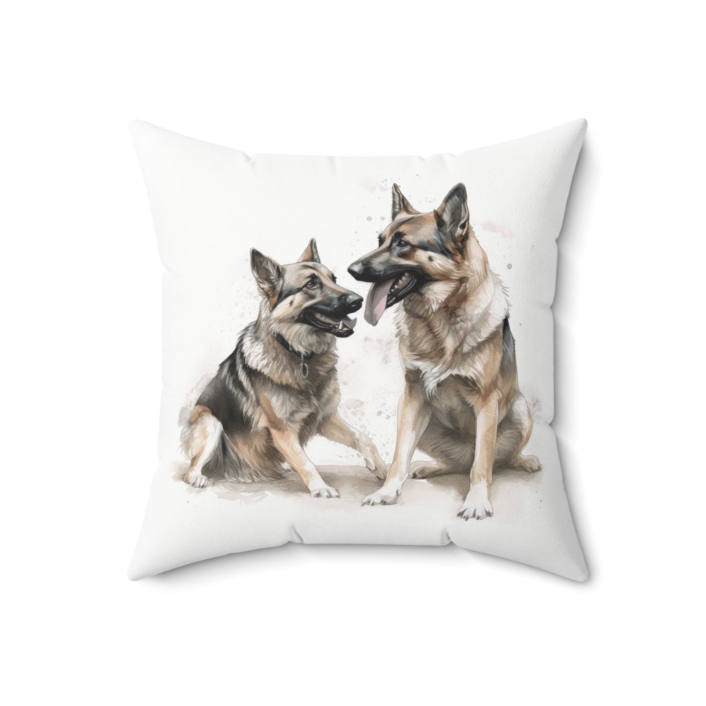 German Shepherds Playing Pillow