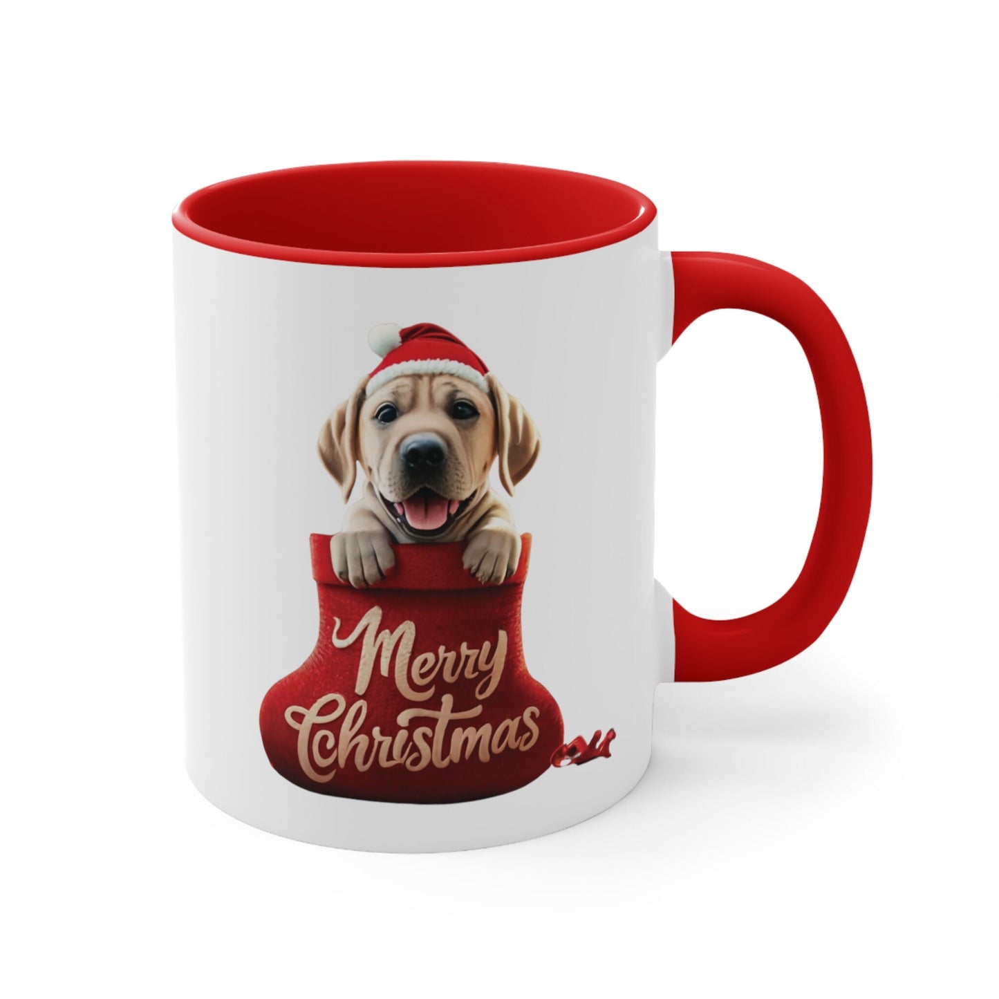 Labrador Retriever in Stocking with Santa Hat Merry Christmas | Coffee Mug, 11oz