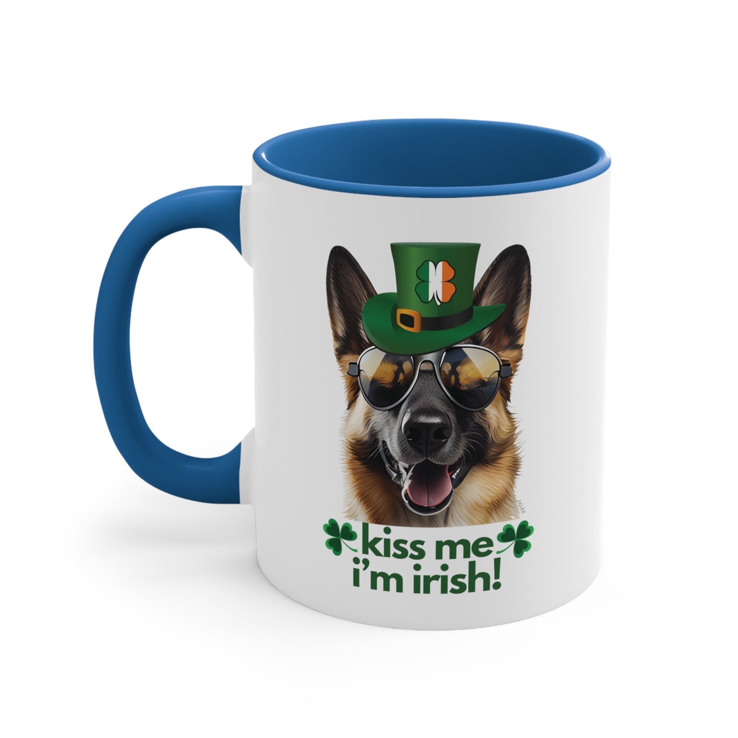 German Shepherd kiss me i'm irish funny cute gift dog lovers 11 oz. mug