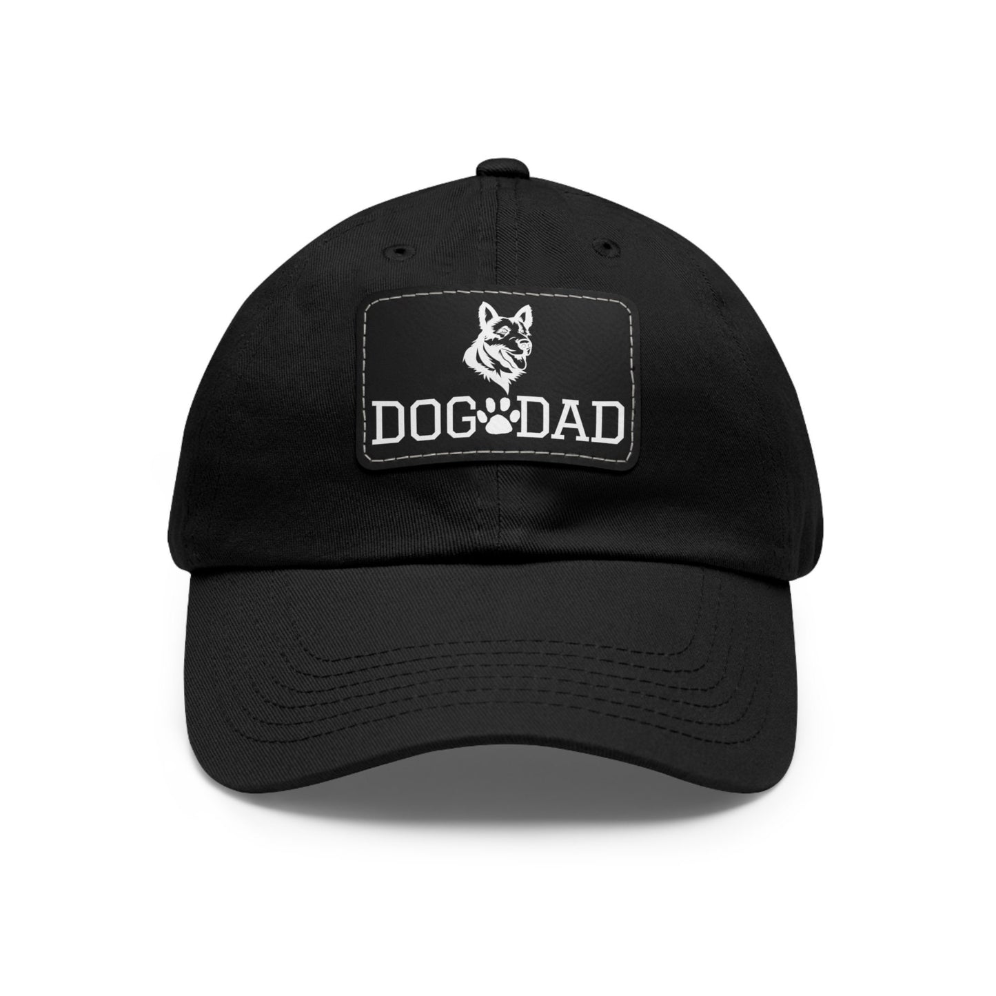 German Shepherd "Dog Dad" with Paw Print | Dad Hat with Leather Patch (Rectangle)