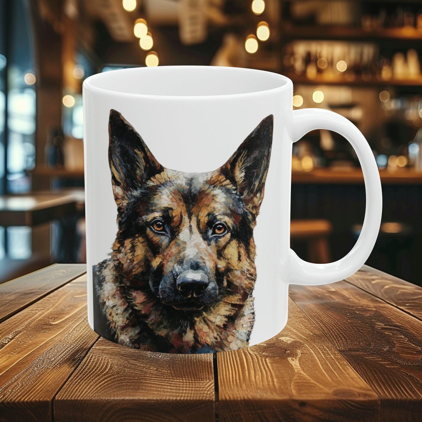 German Shepherd Painting Ceramic Mug 11oz