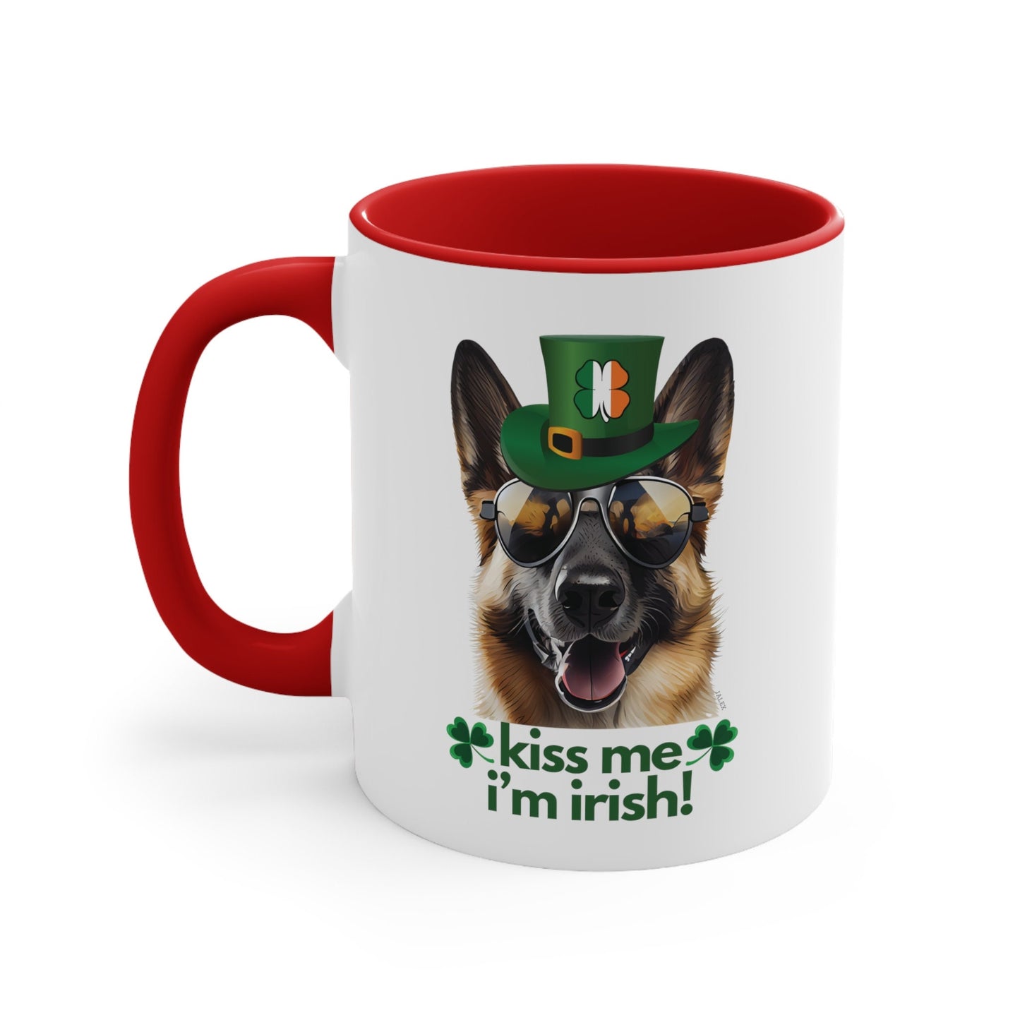 German Shepherd kiss me i'm irish funny cute gift dog lovers 11 oz. mug