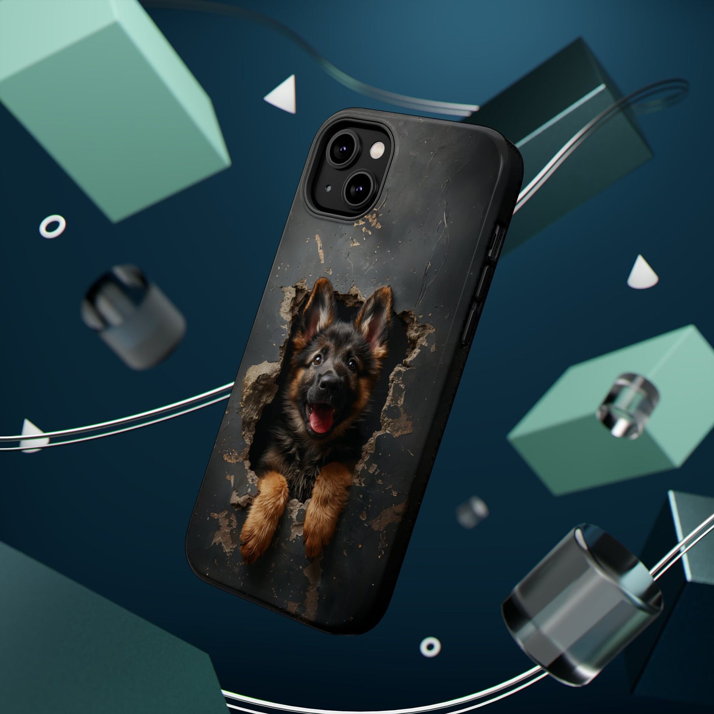 iPhone MAGSAFE German Shepherd Puppy | Dark Colors | Tough Cases