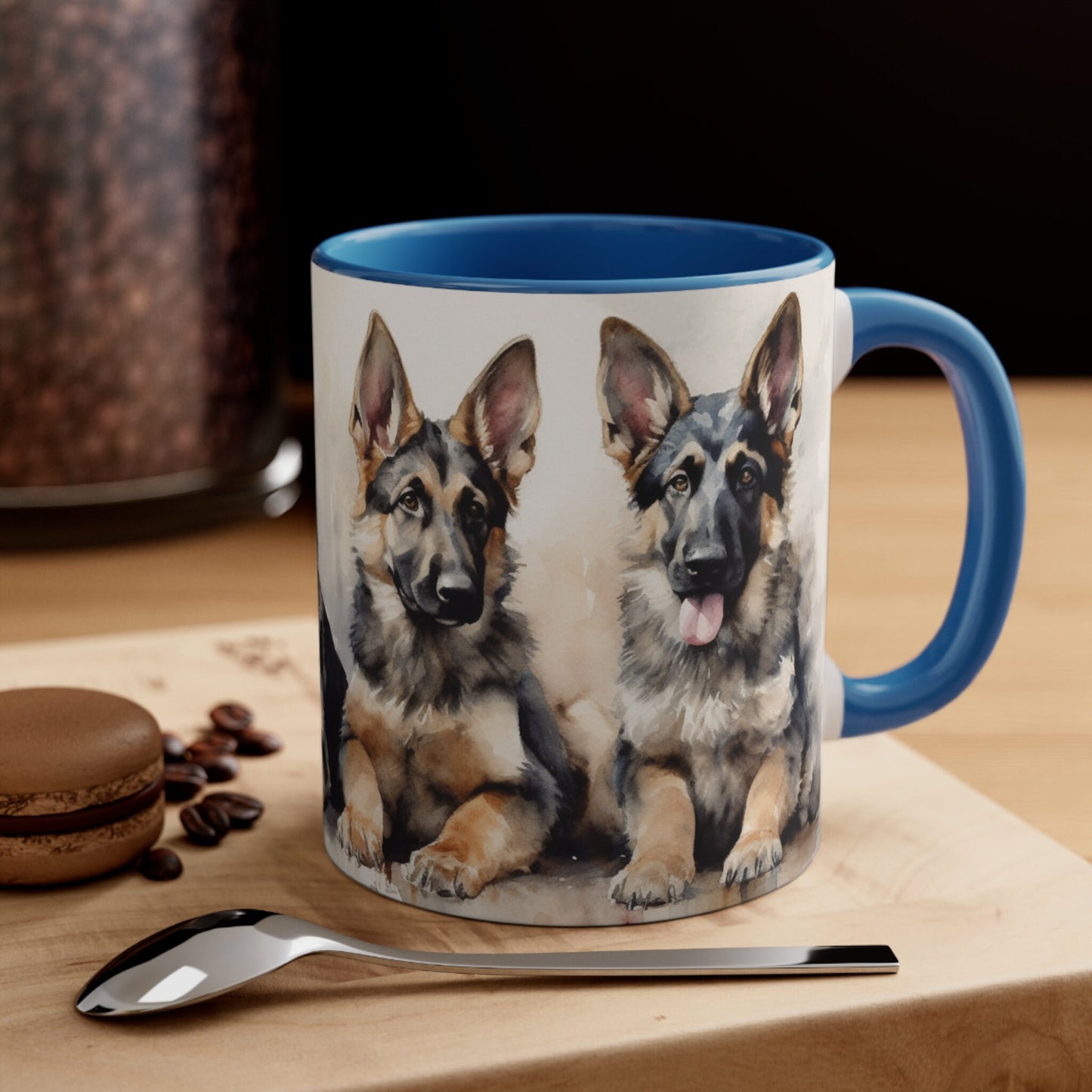 4 Older German Shepherd Puppies Coffee Mug, 11oz