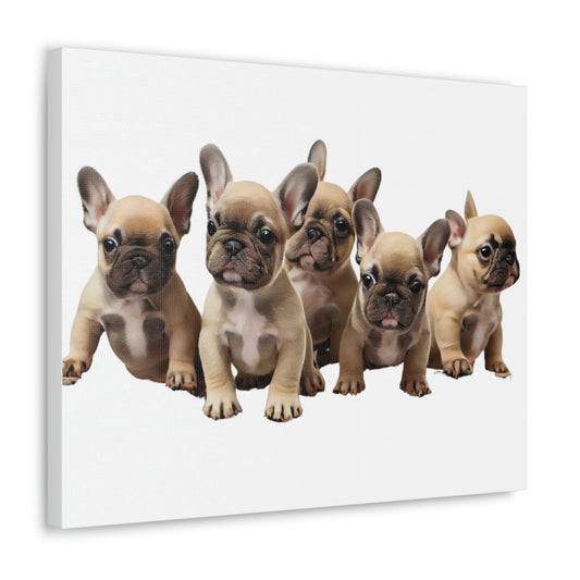 French Bulldog Puppies Canvas, Frenchie, Gift for Dog Lover, Dog People, Dog Mom, New Dog Owner, Pet Lover, Funny Dog Canvas, Dog Dad