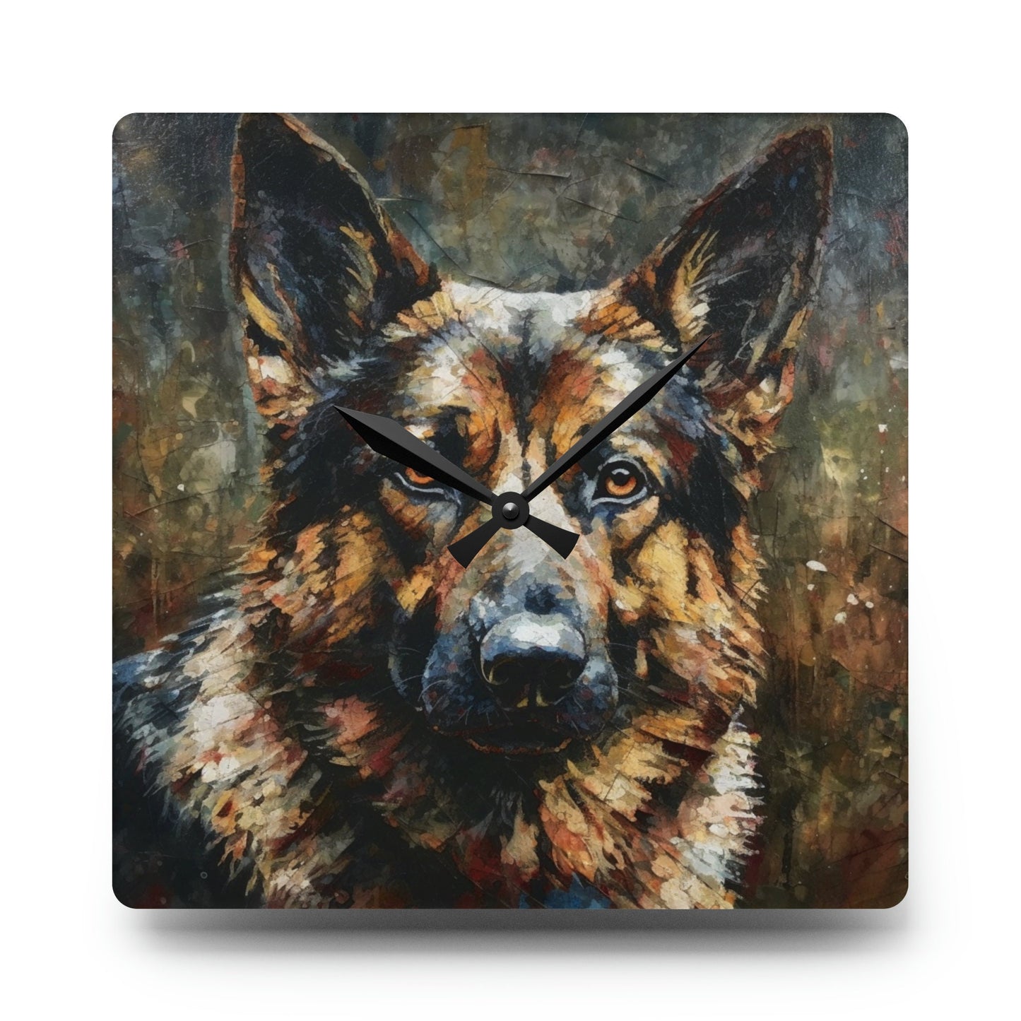 German Shepherd Majestic Painting | Gifts for Dog Owners | Acrylic Wall Clock