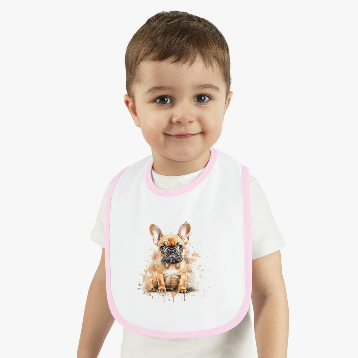 French Bulldog Puppy | Baby Contrast Trim Jersey Bib