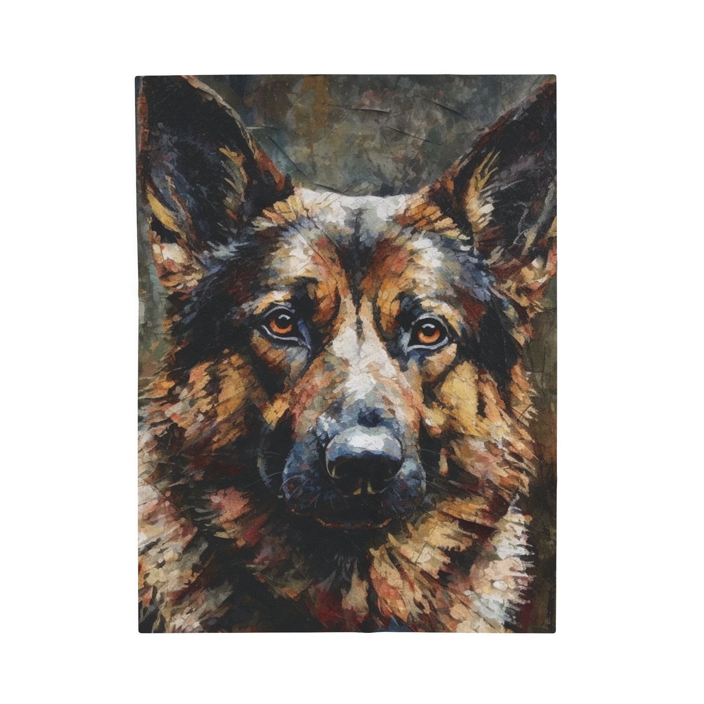 German Shepherd Majestic Painting | Velveteen Plush Blanket